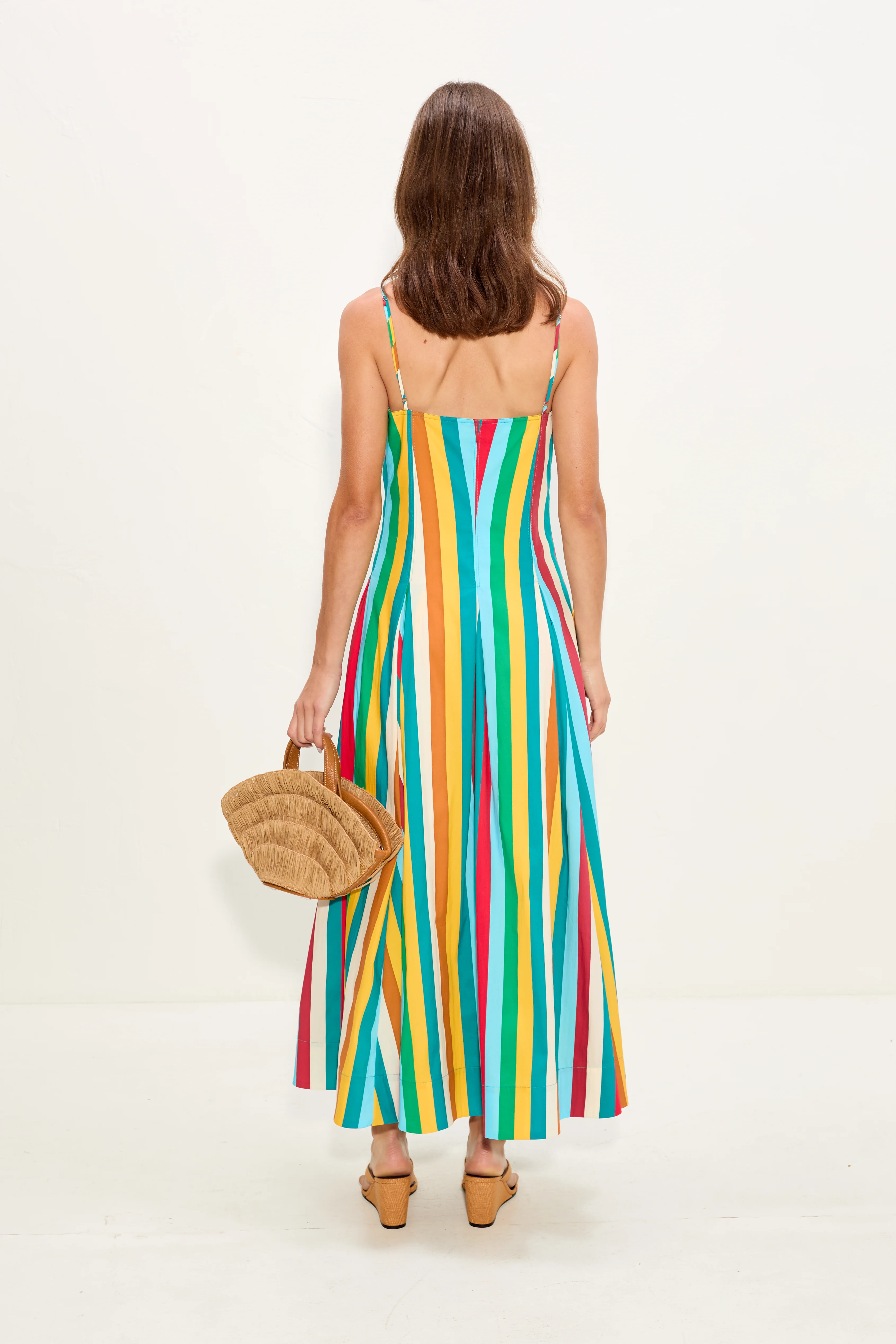 Astrid Poplin Dress In Vibrant Multi Stripe - Image 4