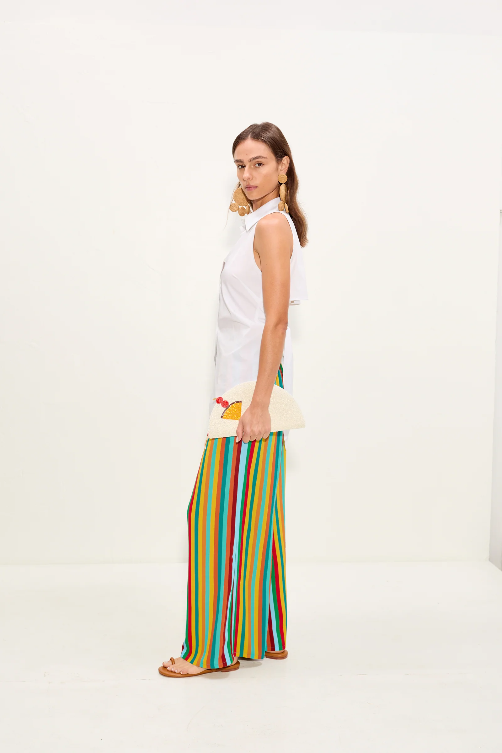 Beaded Lune Clutch In Pina Colada Motif - Image 2