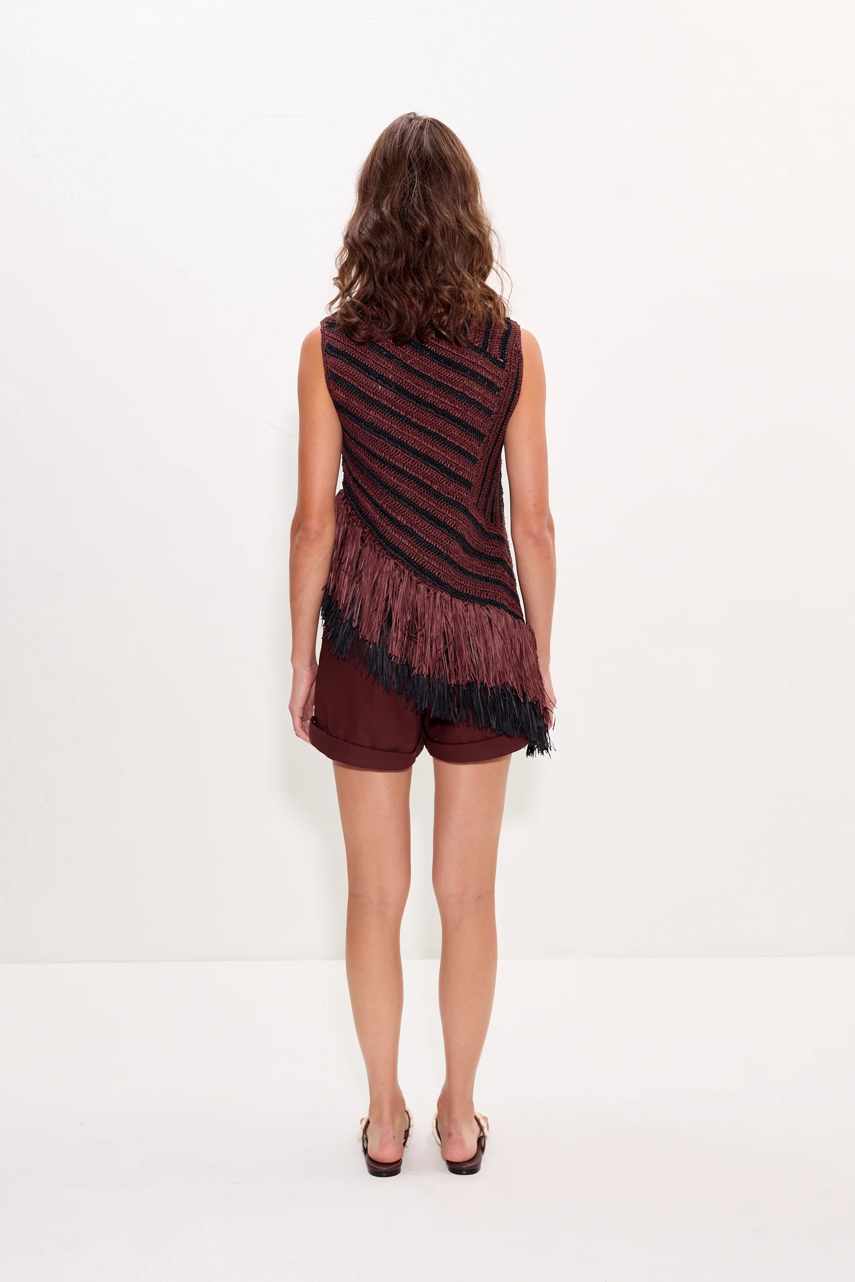 Beja Crochet Top in Choco Brown/Black Combo - Image 4