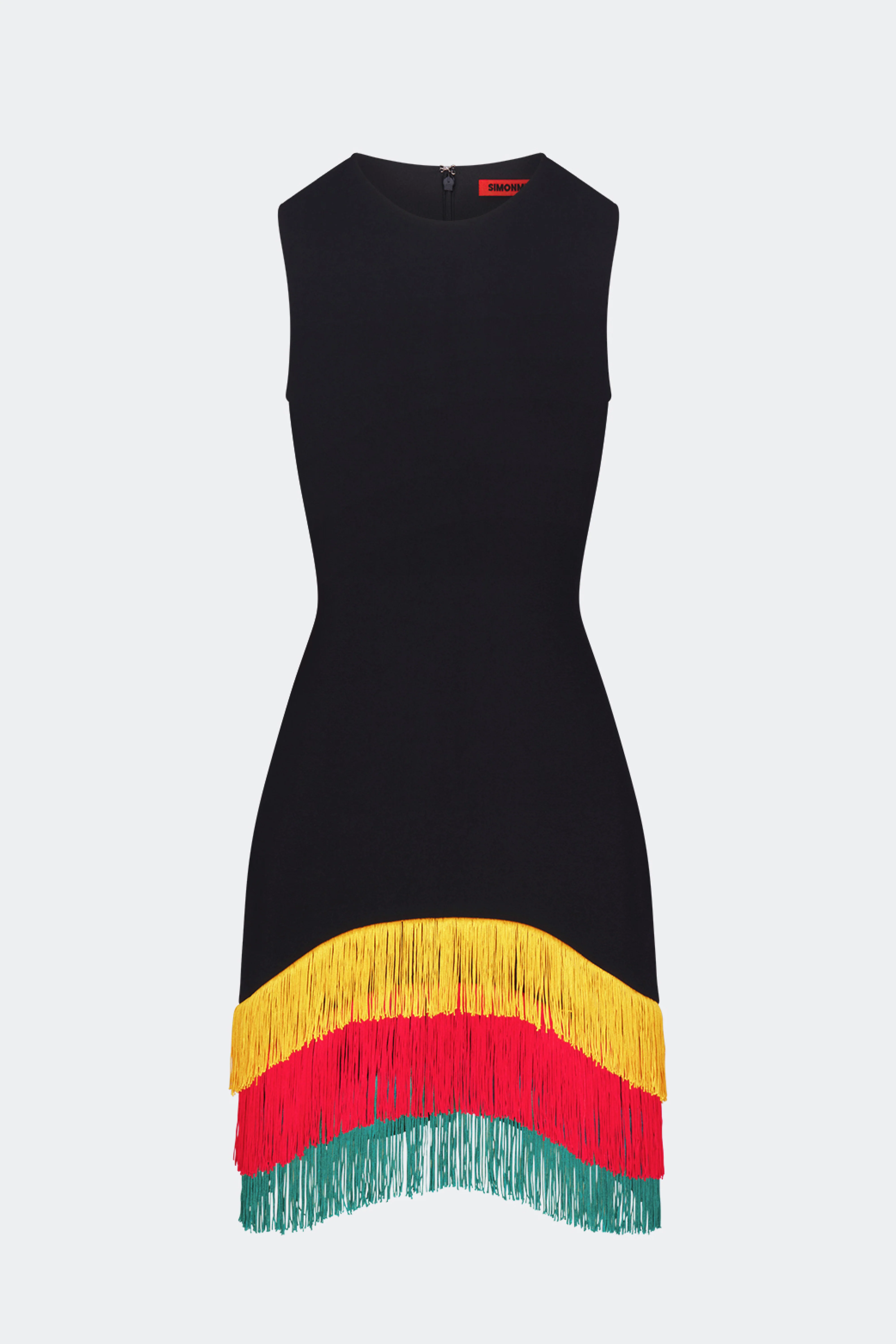 Bowie Fringe Mini Dress In Black Multi - Image 2