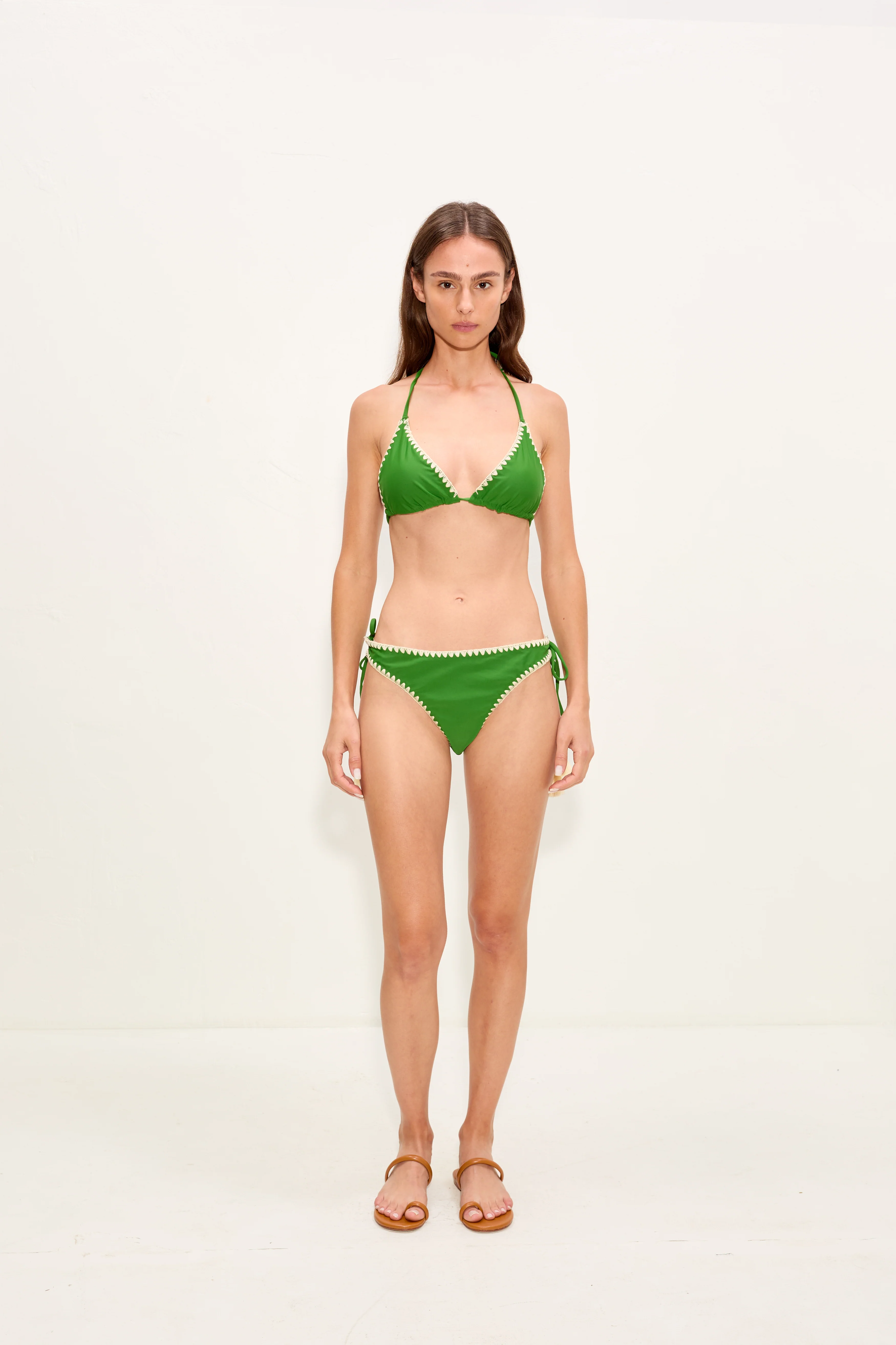Bwai Embroidered Bikini Bottom In Grass Green - Image 3