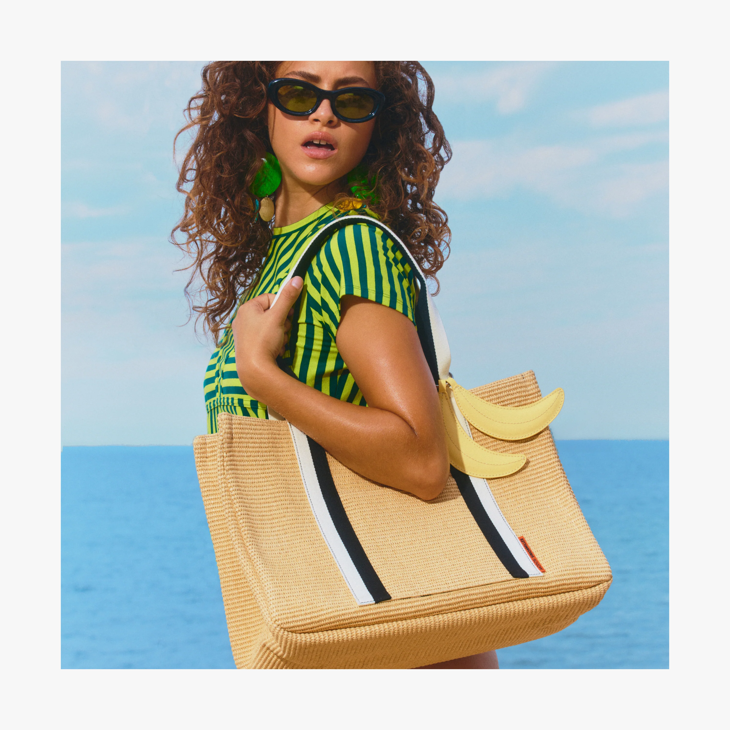 Canopy Tote In Natural Raffia - Image 8