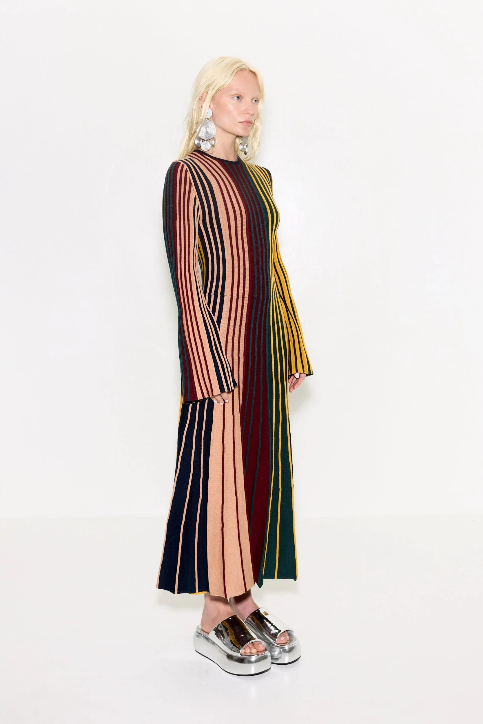 Celia Knit Dress In Multi Color Rib - Image 5