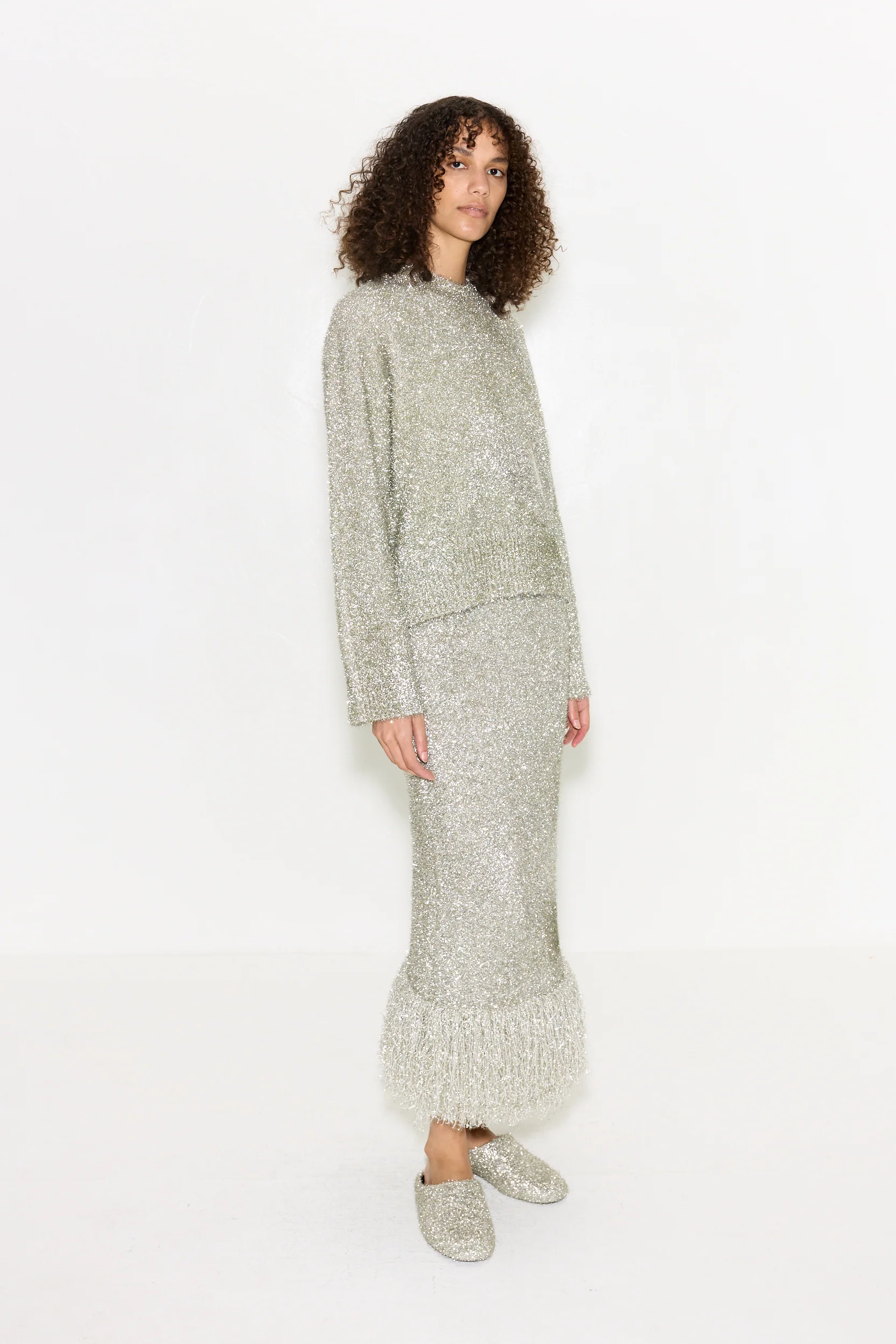 Cher Tinsel Sweater In Satellite Silver - Image 3