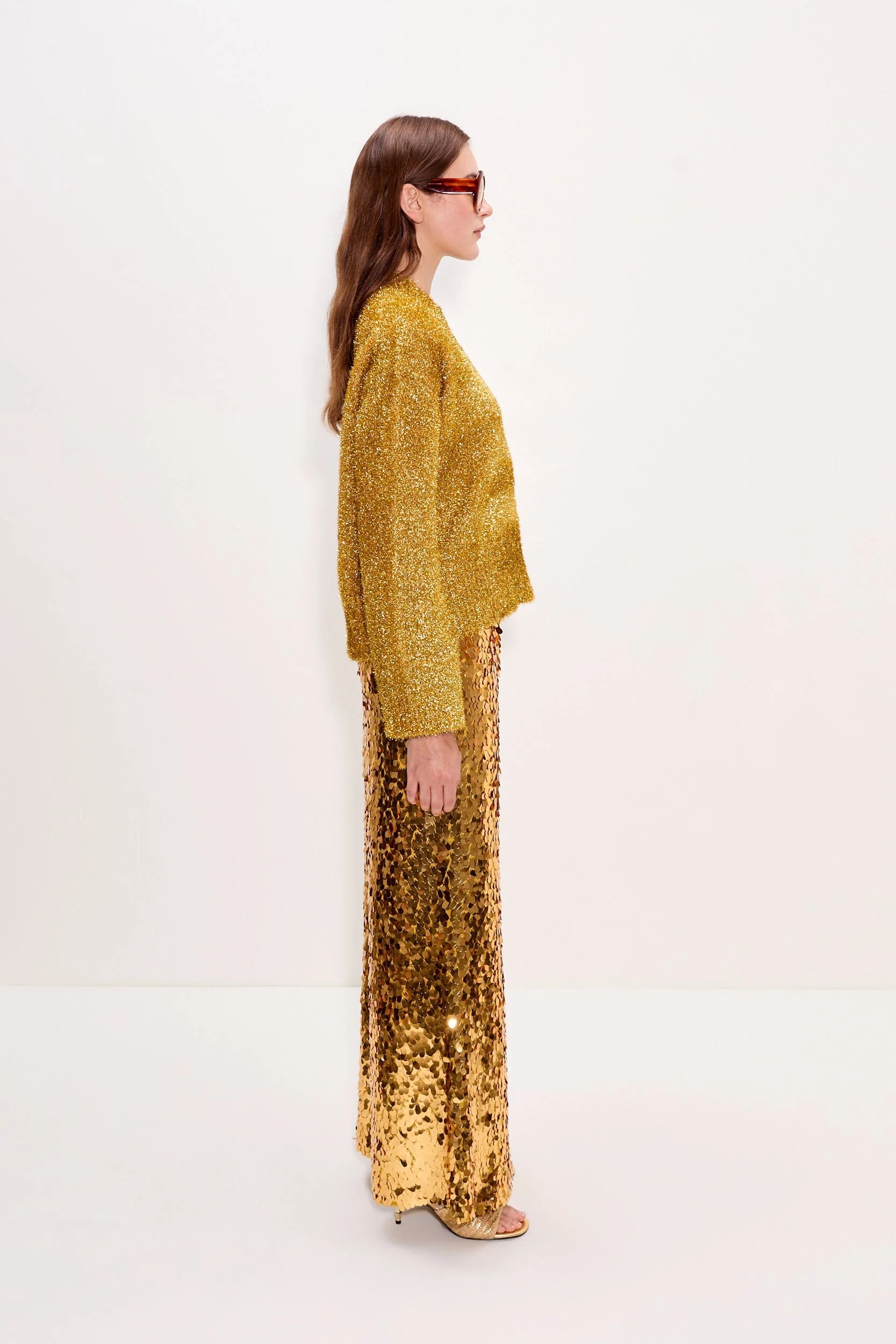 Cher Tinsel Sweater In Star Gold - Image 3