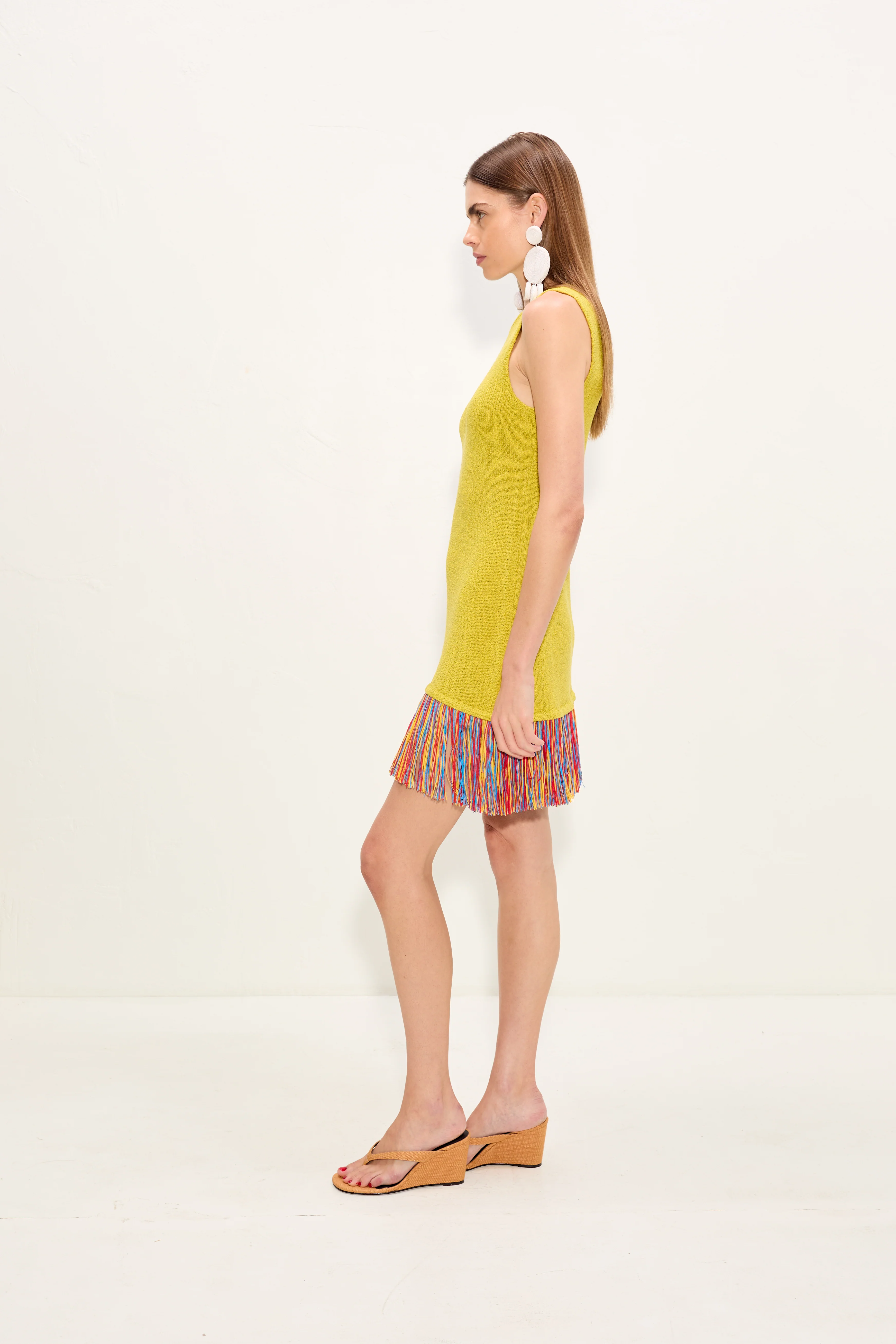 Etta Knit Dress In Chartreuse - Image 4