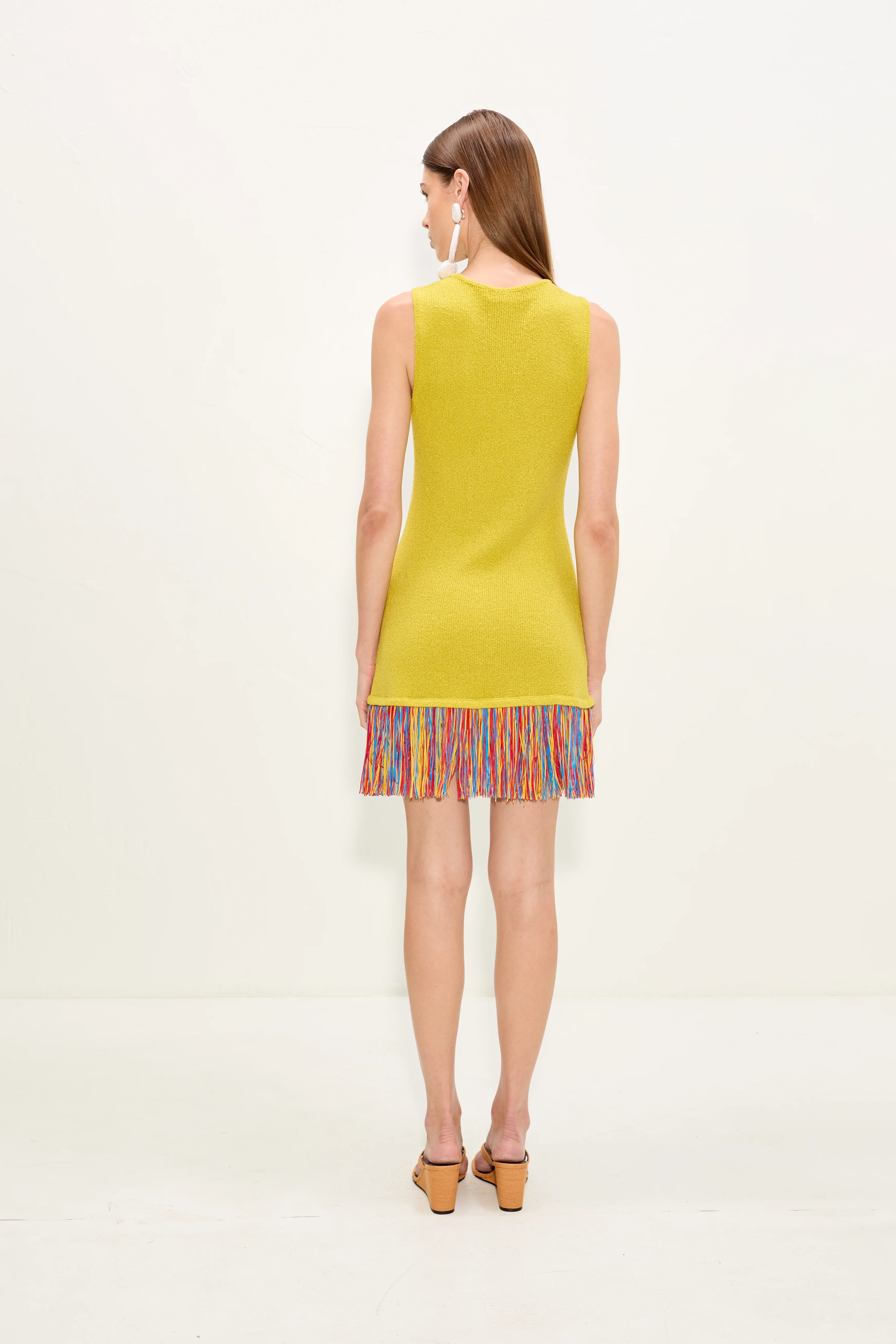 Etta Knit Dress In Chartreuse - Image 5