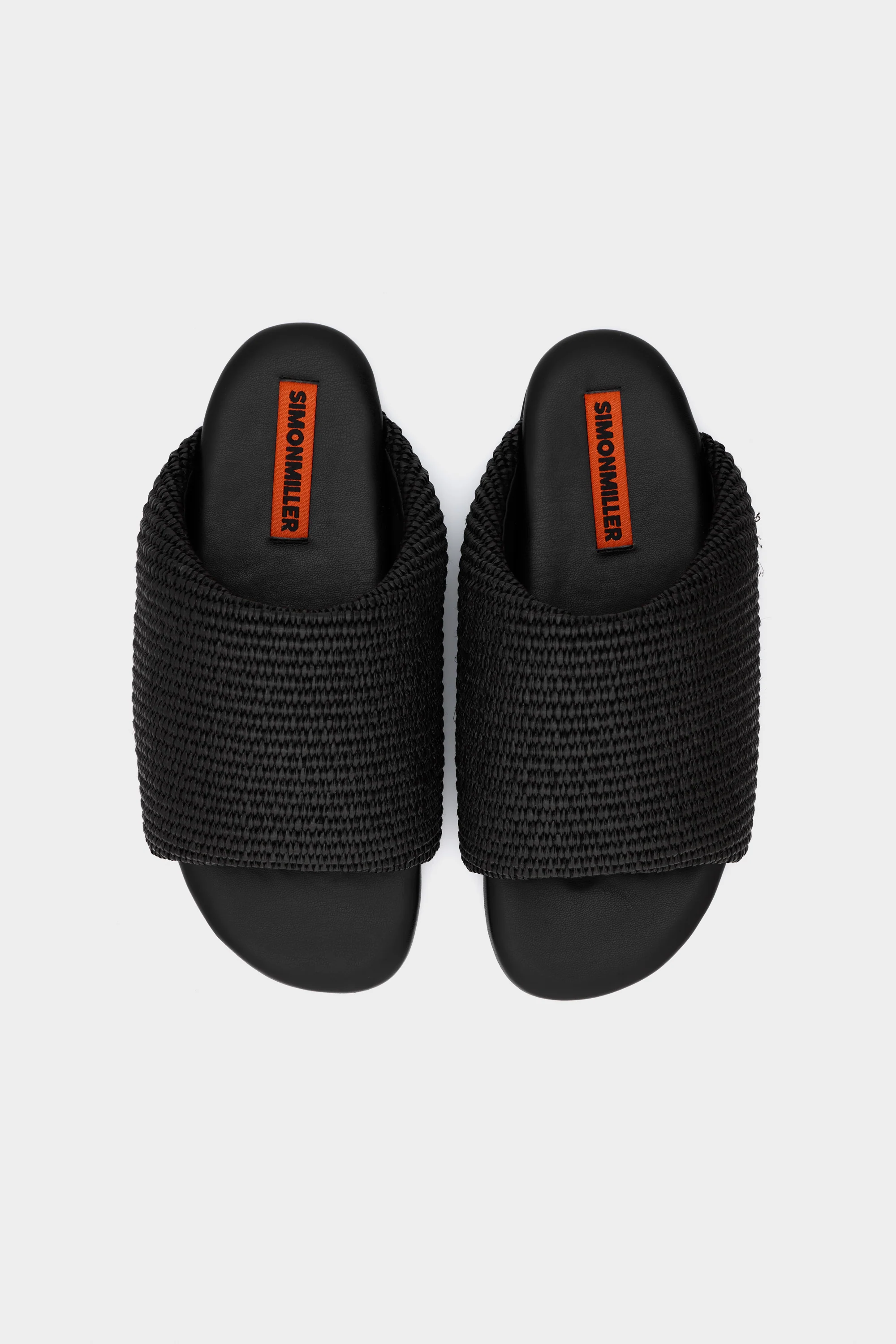 Raffia Bubble Slide In Black - Image 3