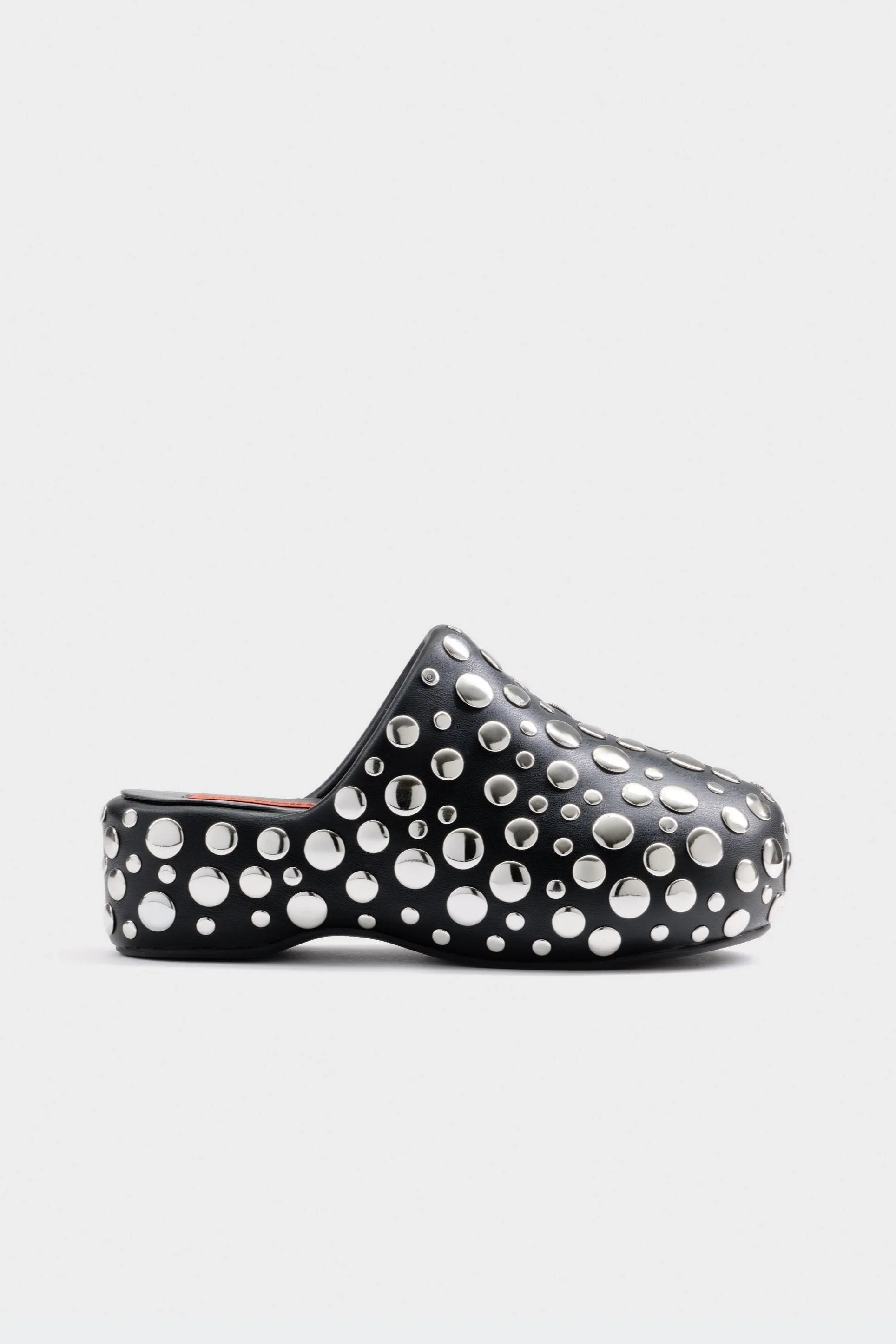 Studded Bubble Clog In Black/Silver