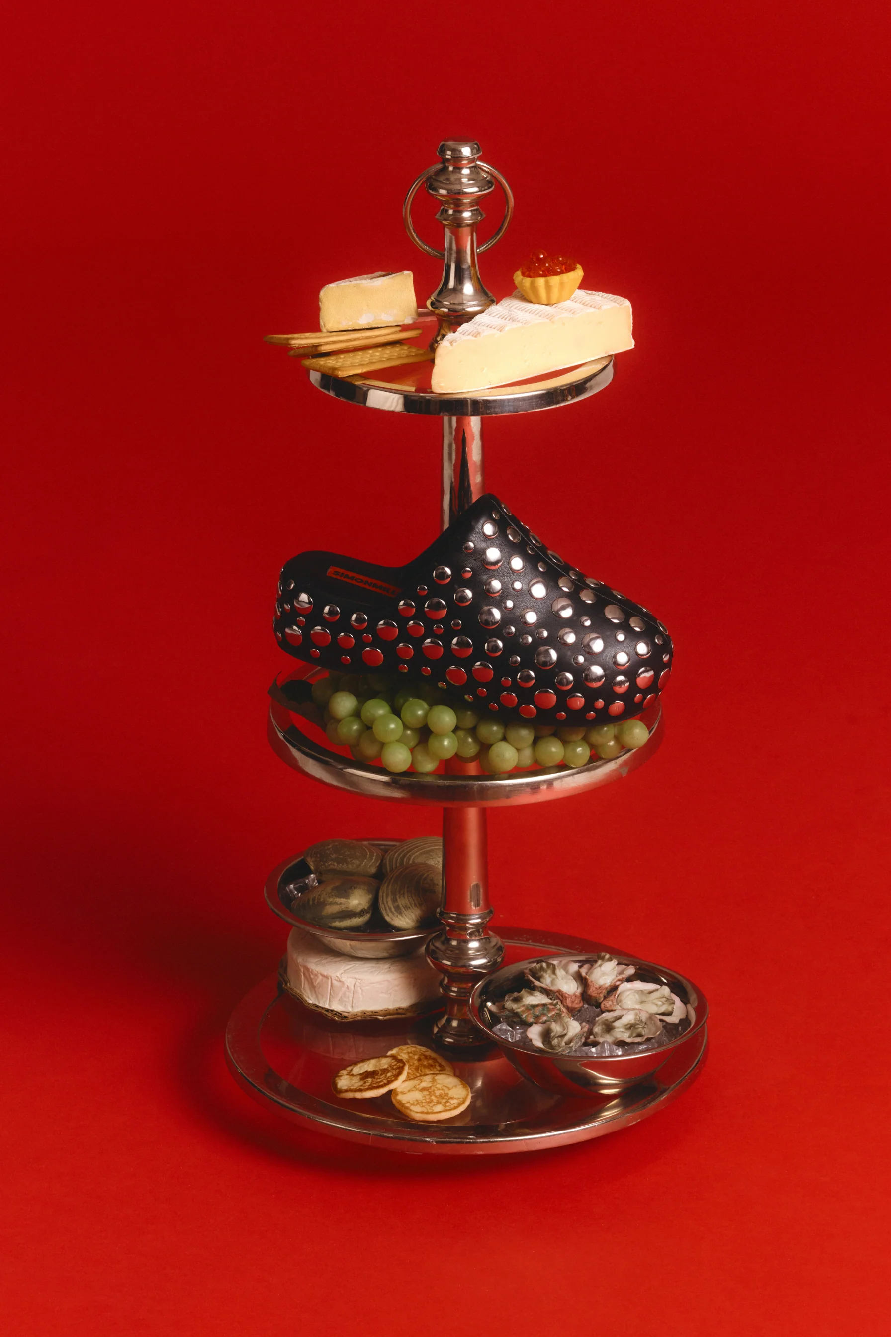 Studded Bubble Clog In Black/Silver - Image 2