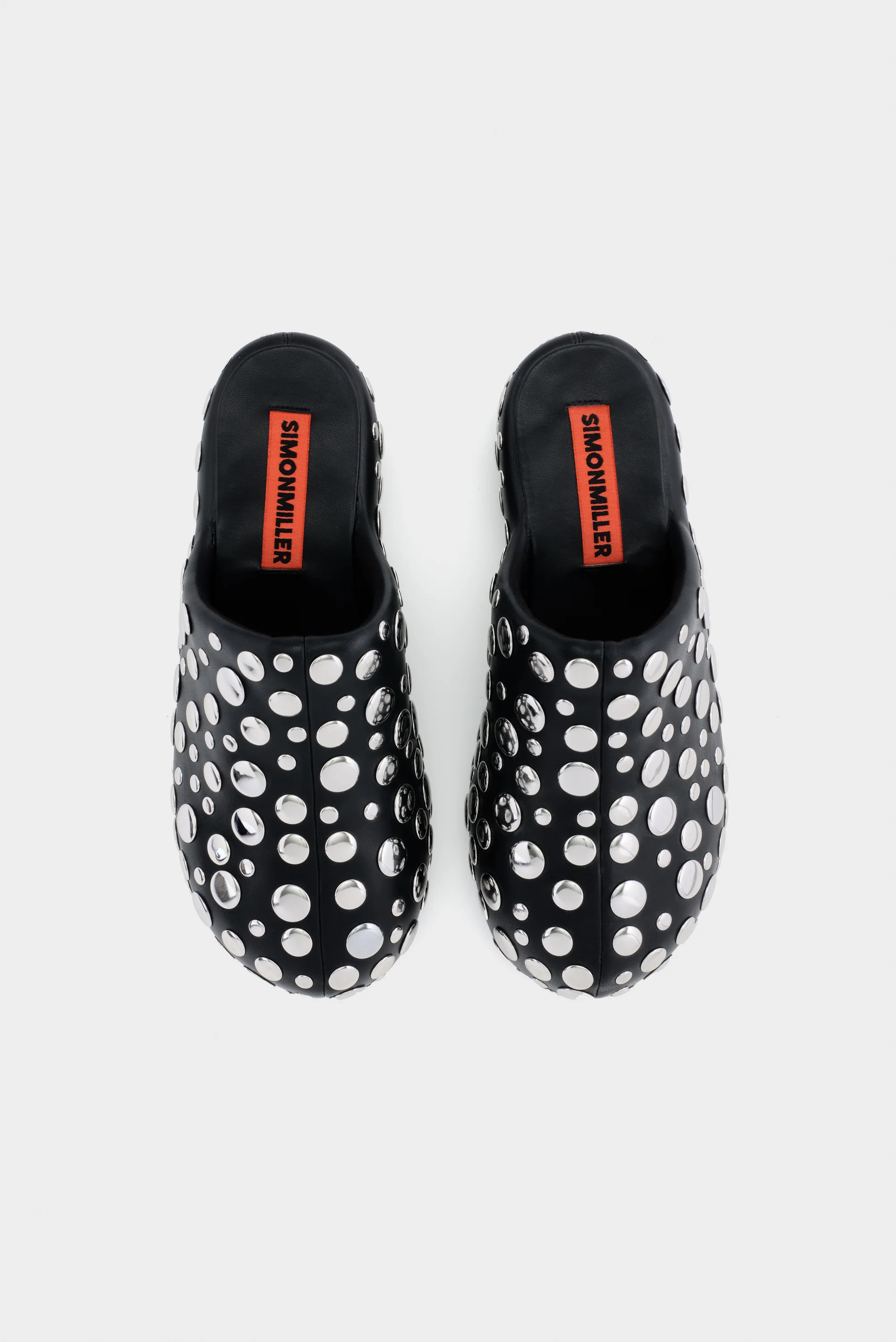 Studded Bubble Clog In Black/Silver - Image 3