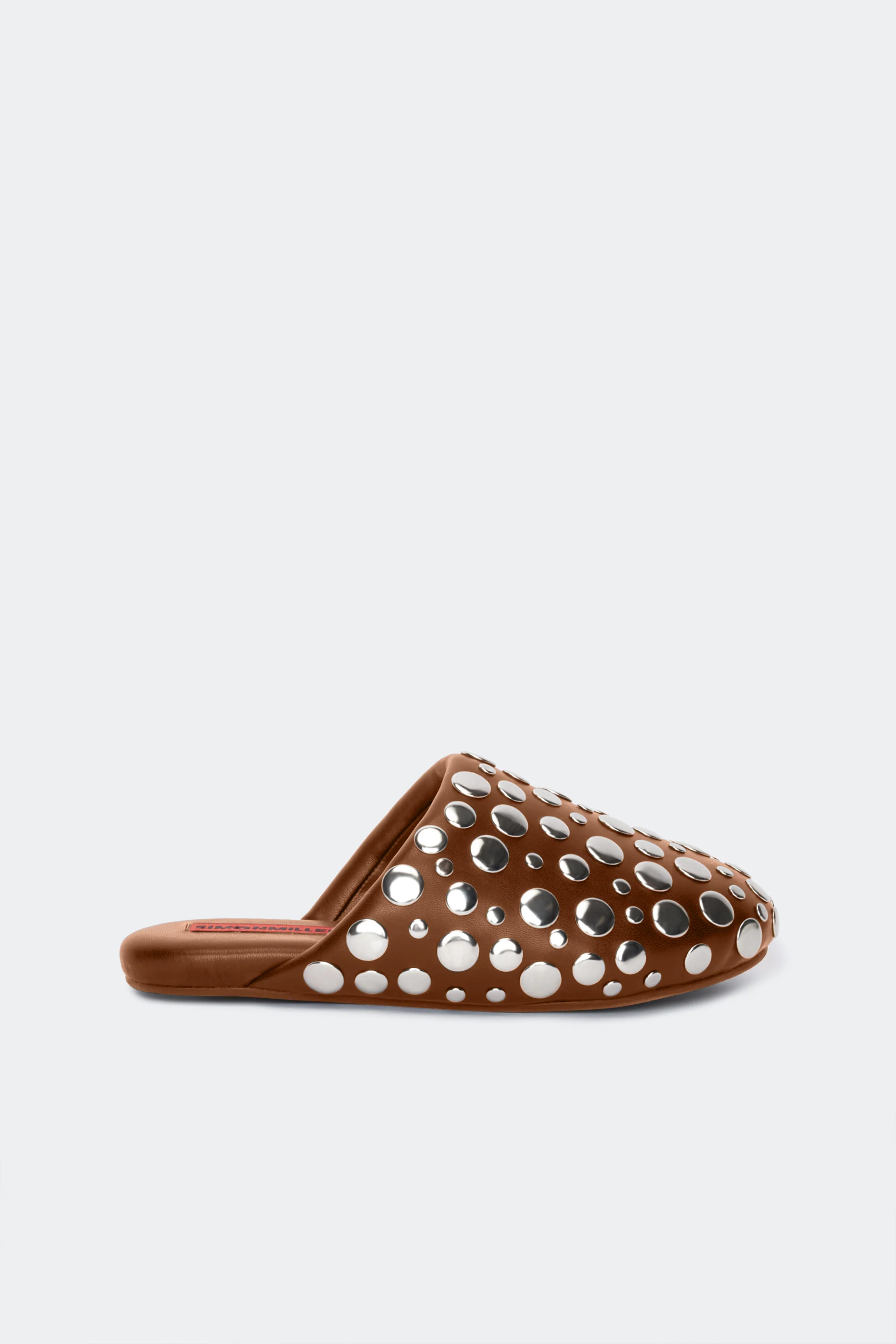 Studded Bubble Slipper in Choco Brown/Silver - Image 3