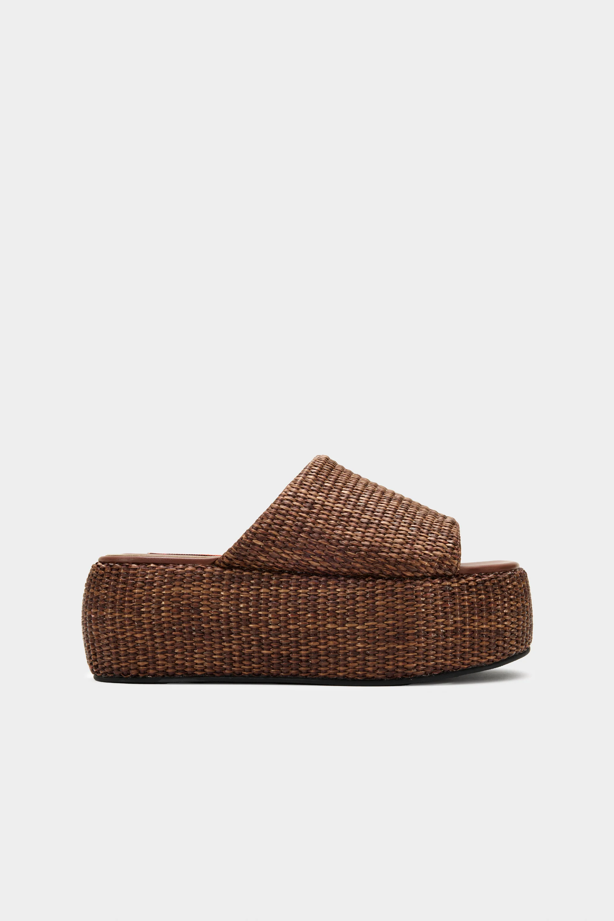 Raffia Cloudy Platform In Chocolate