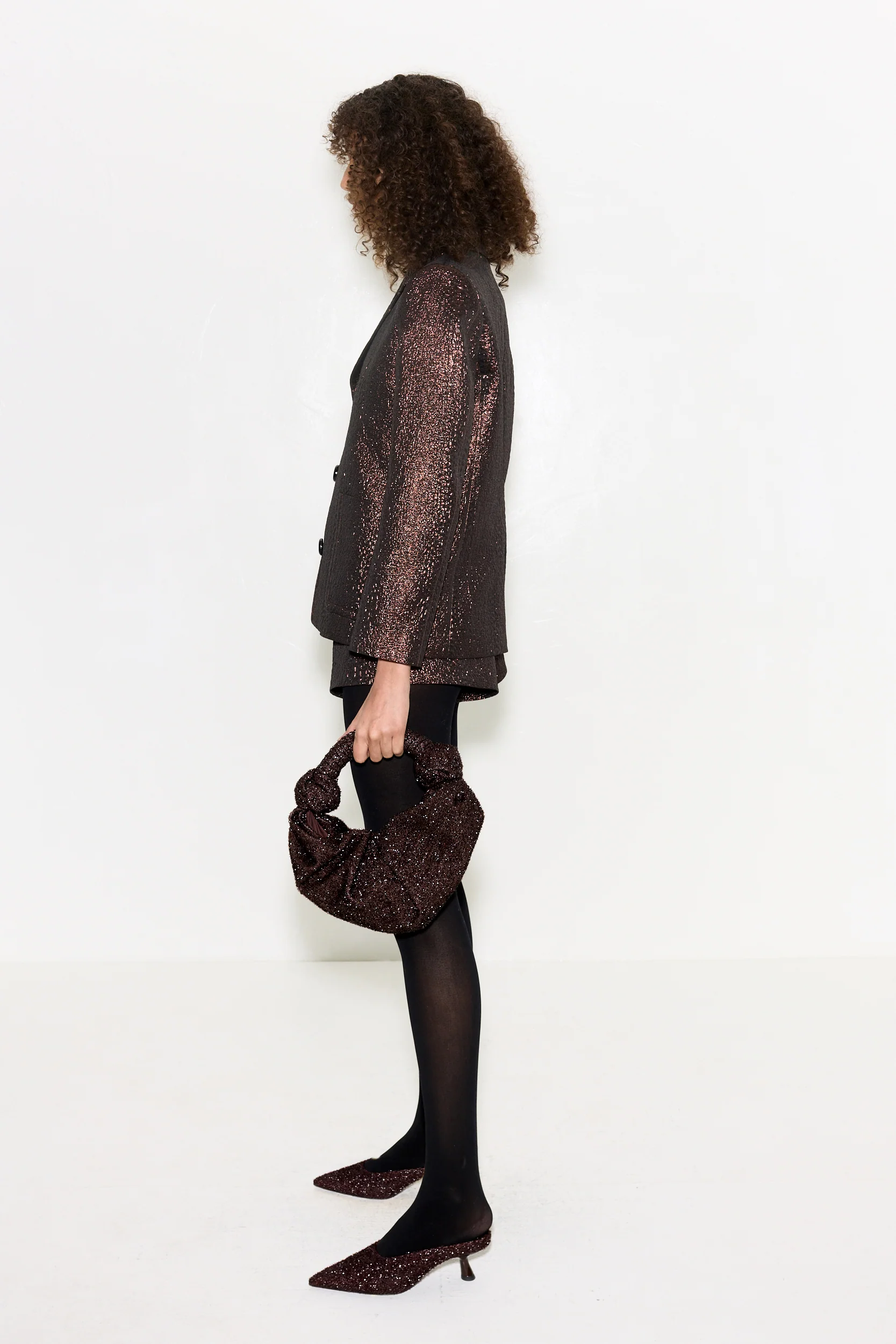 Hutton Metallic Jacket In Bronze - Image 6