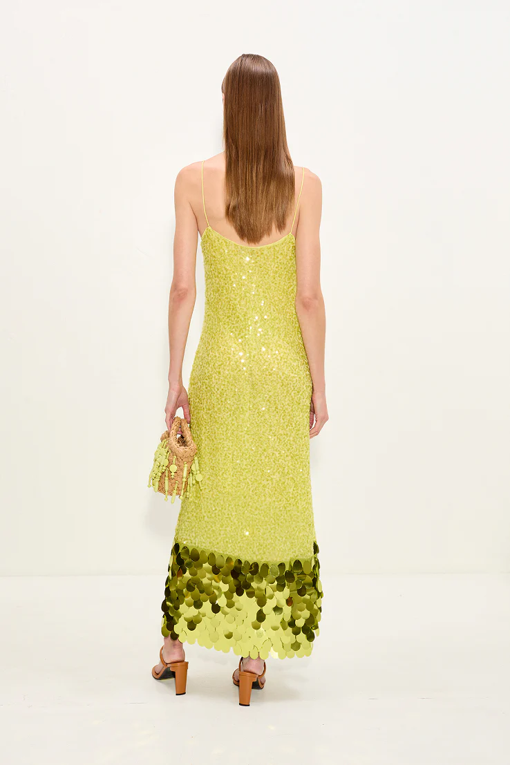 Imogen Sequin Midi Dress In Peridot Combo - Image 5