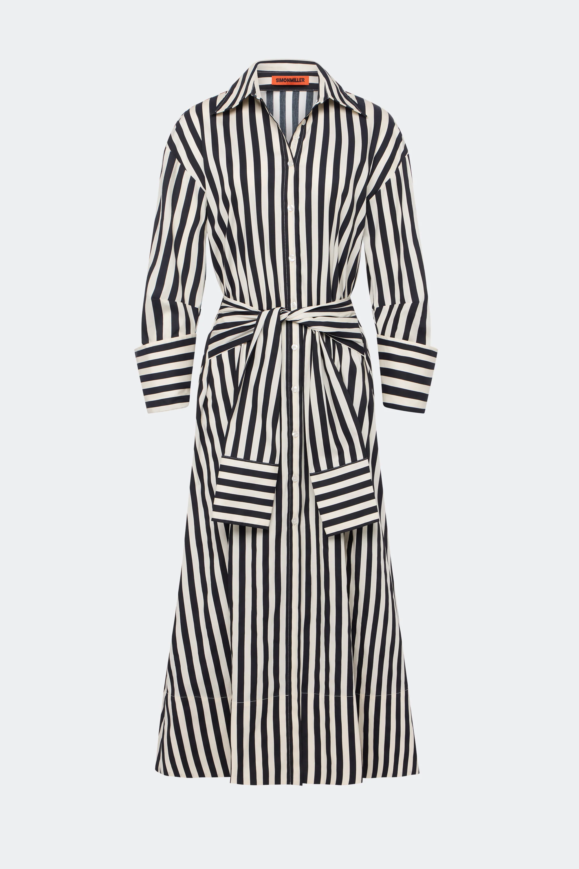 Inna Poplin Maxi Dress In Black/White Stripe - Image 2