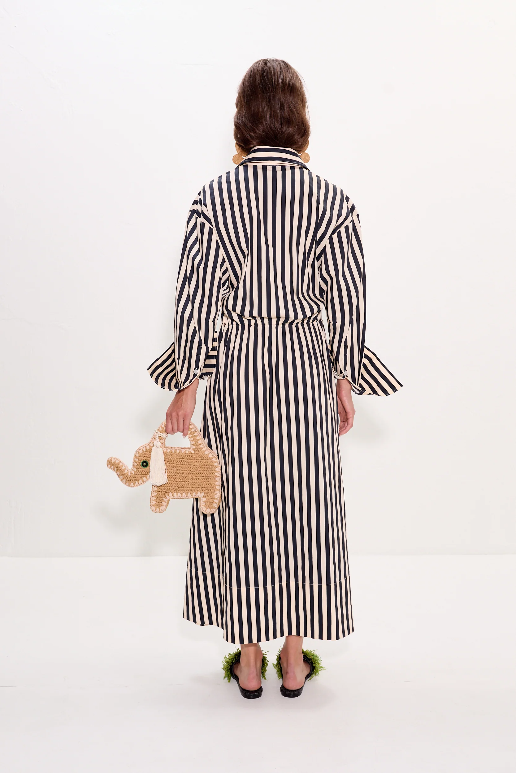 Inna Poplin Maxi Dress In Black/White Stripe - Image 4