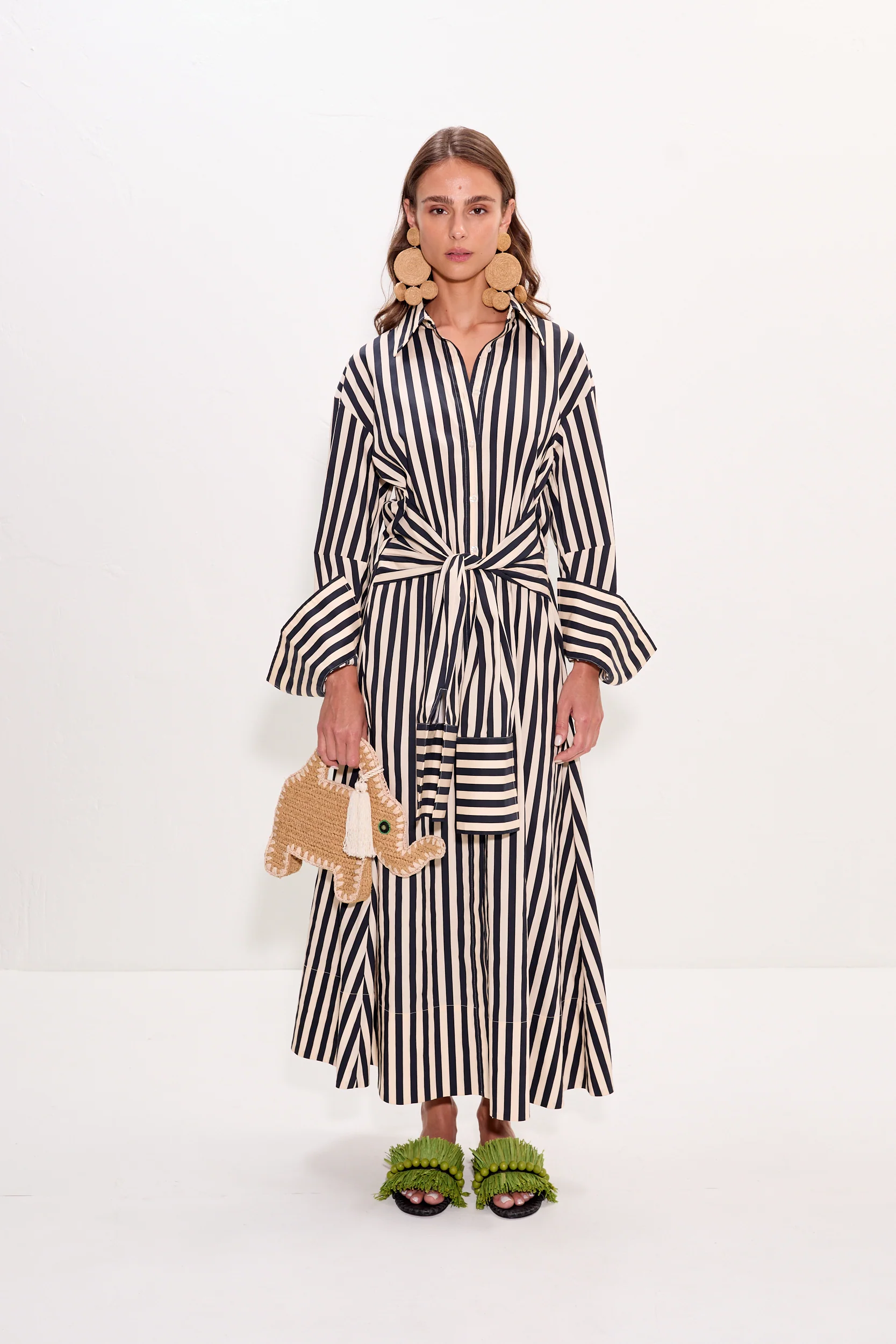 Inna Poplin Maxi Dress In Black/White Stripe - Image 5
