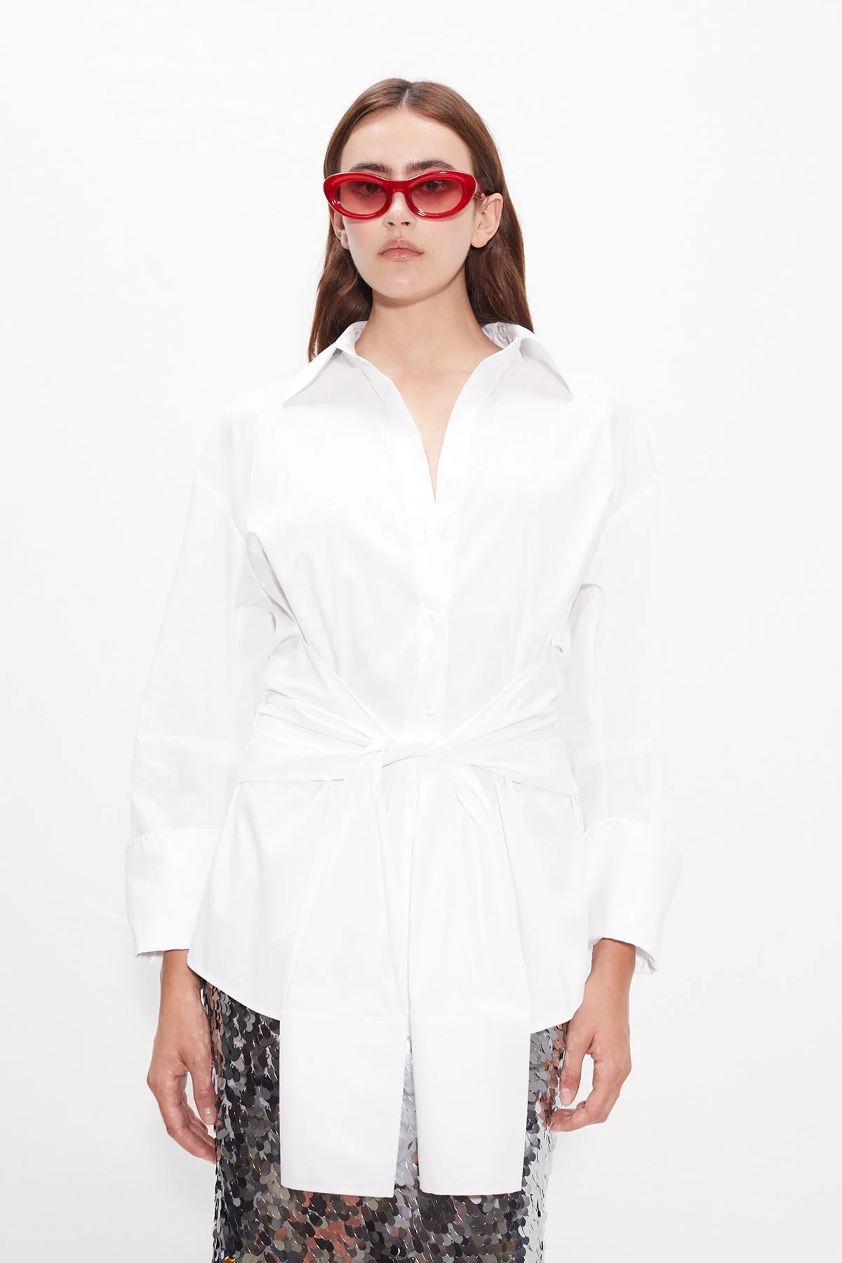 Inna Poplin Top in Macadamia - Image 2