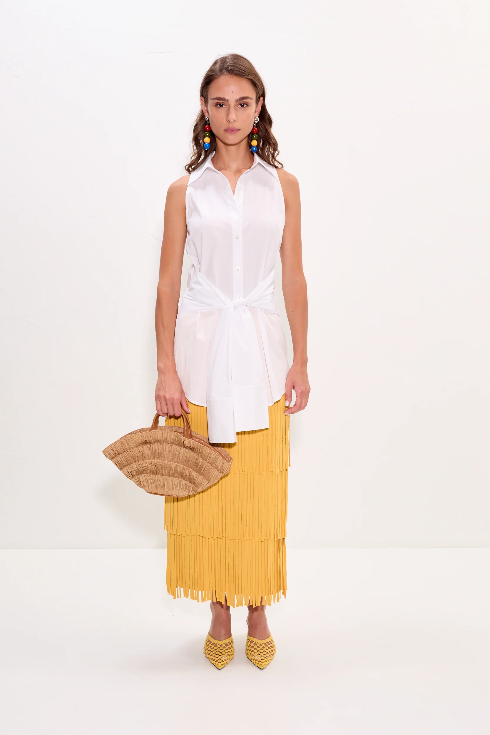 Inna Sleeveless Poplin Top in Macadamia - Image 2