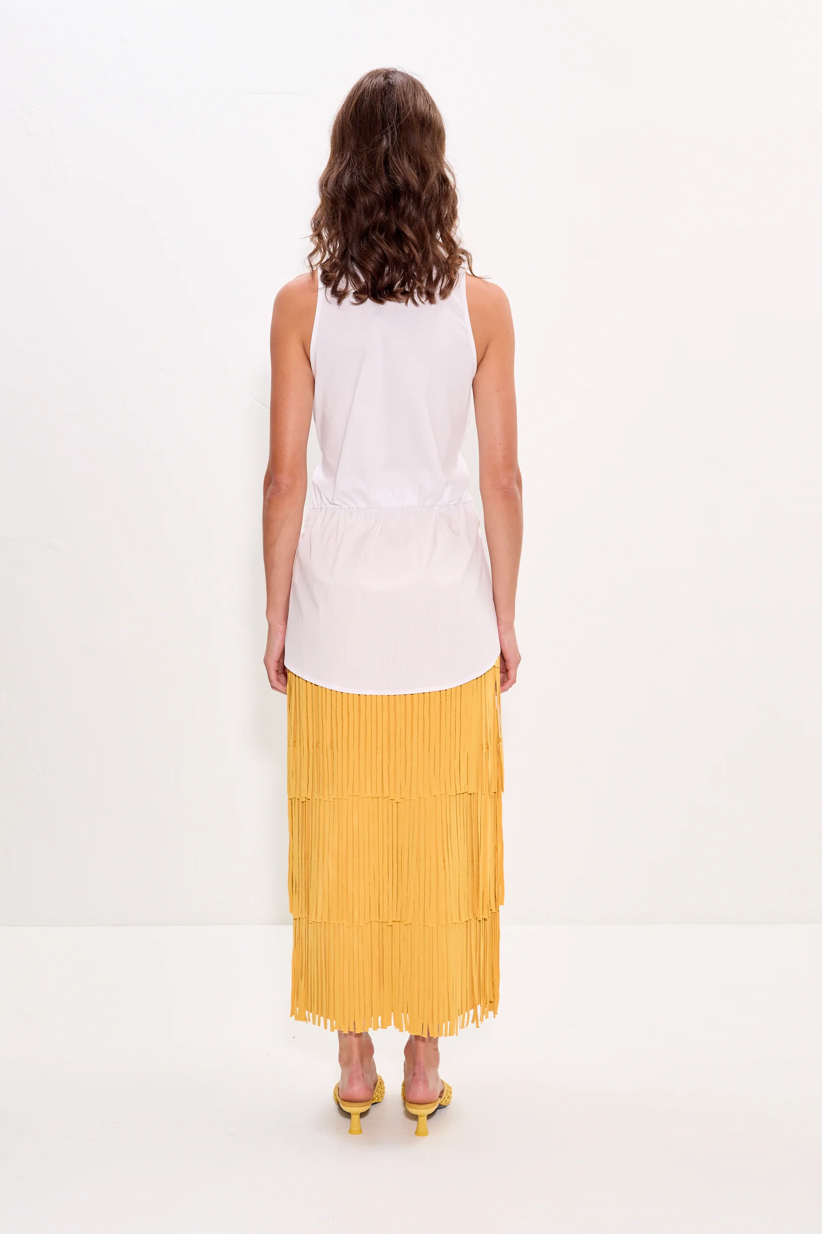 Inna Sleeveless Poplin Top in Macadamia - Image 5