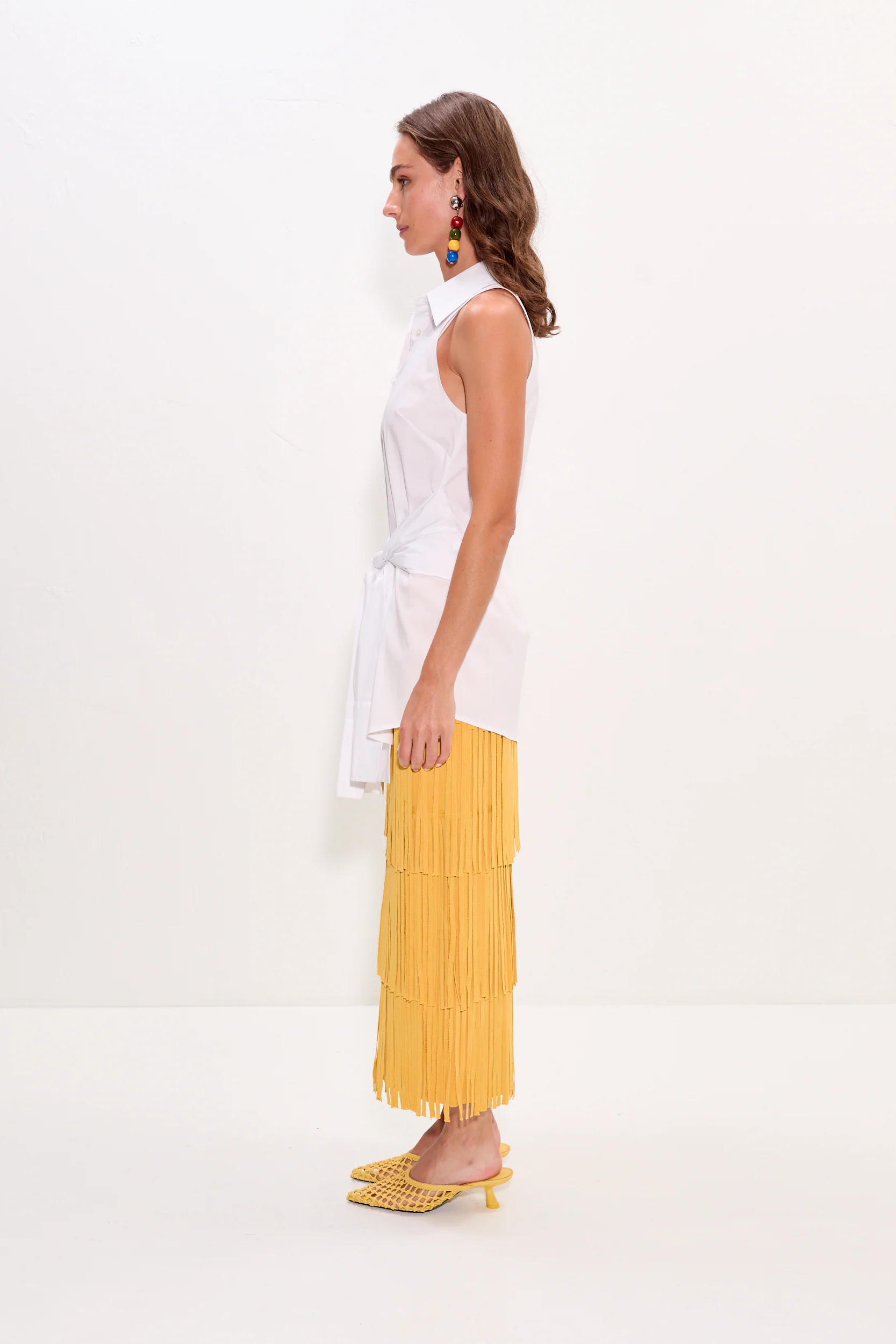 Inna Sleeveless Poplin Top in Macadamia - Image 6