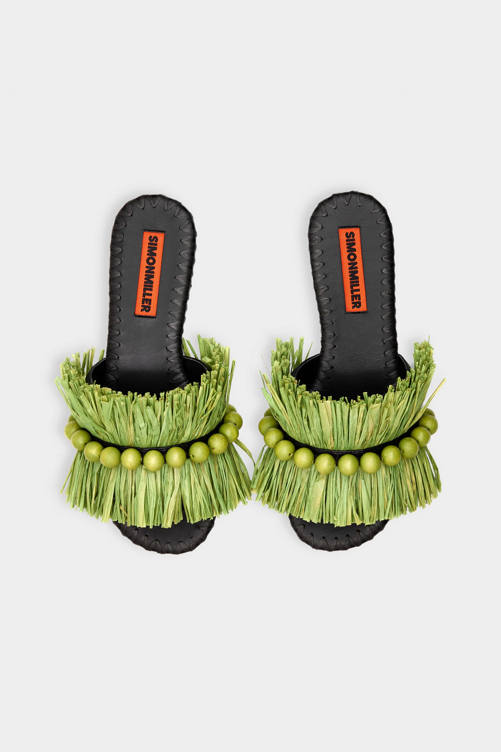 Island Fringe Salerno Sandal In Moss Green/Black - Image 2