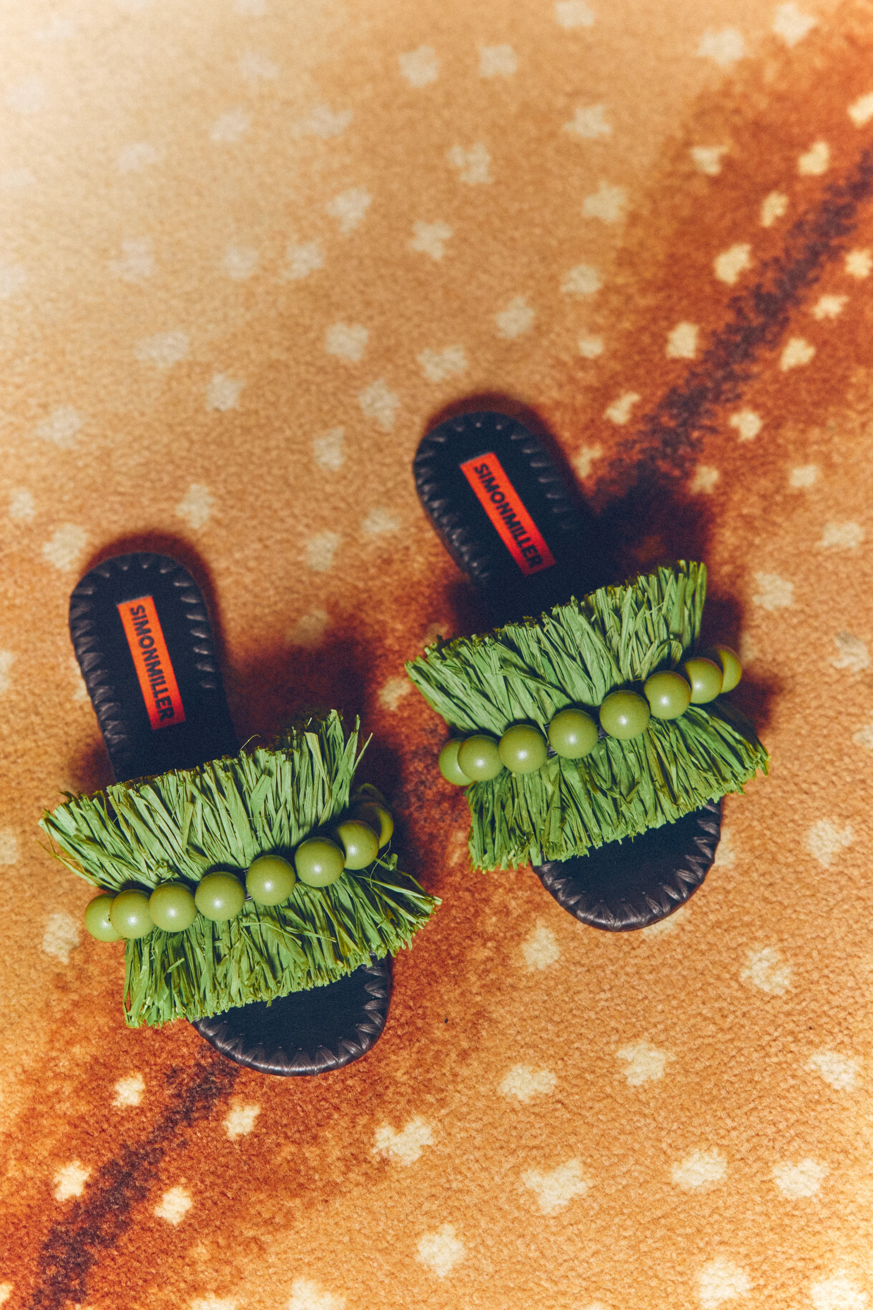 Island Fringe Salerno Sandal In Moss Green/Black - Image 3