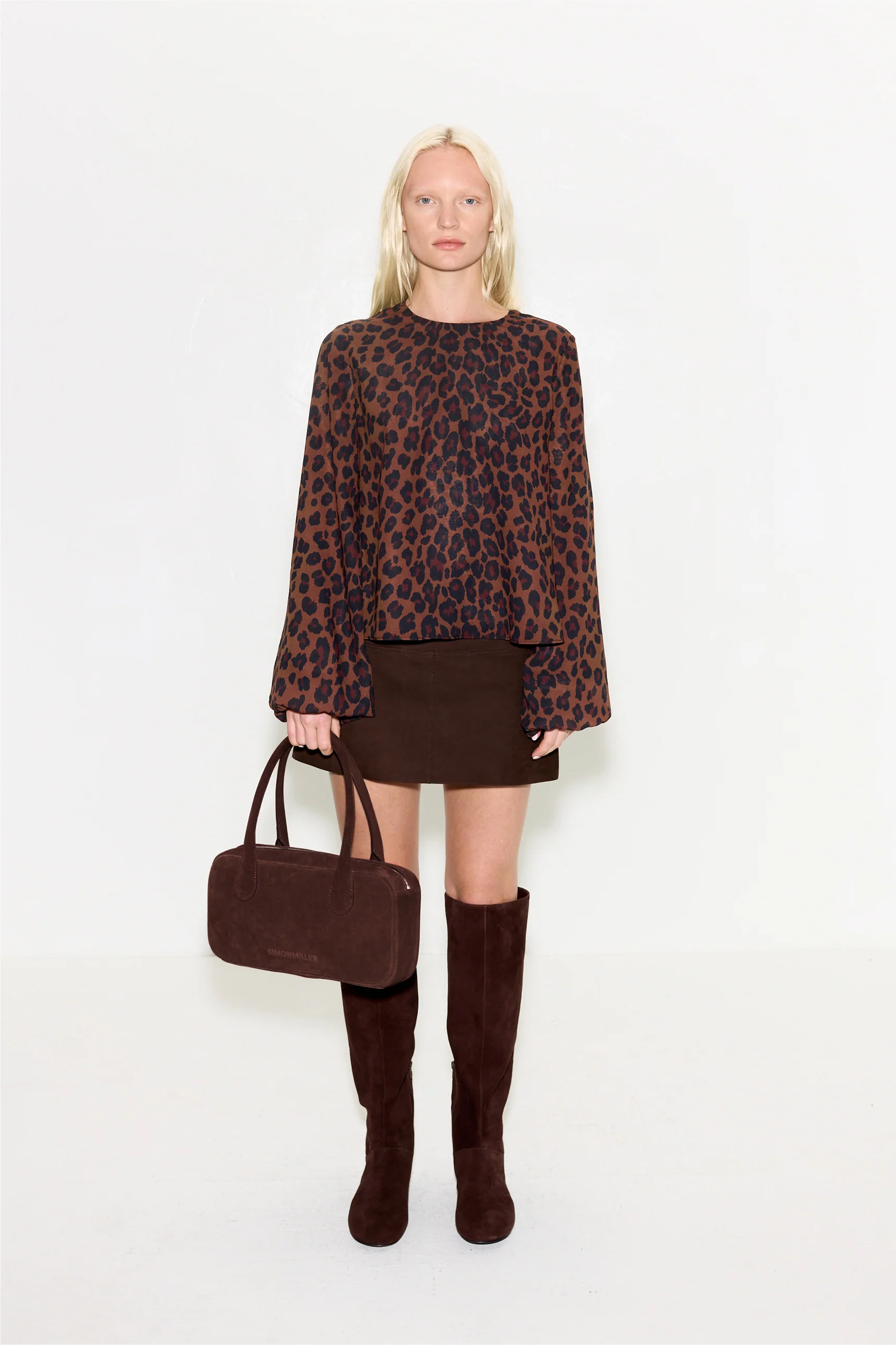 Joplin Chiffon Top In Choco Brown Leopard - Image 2