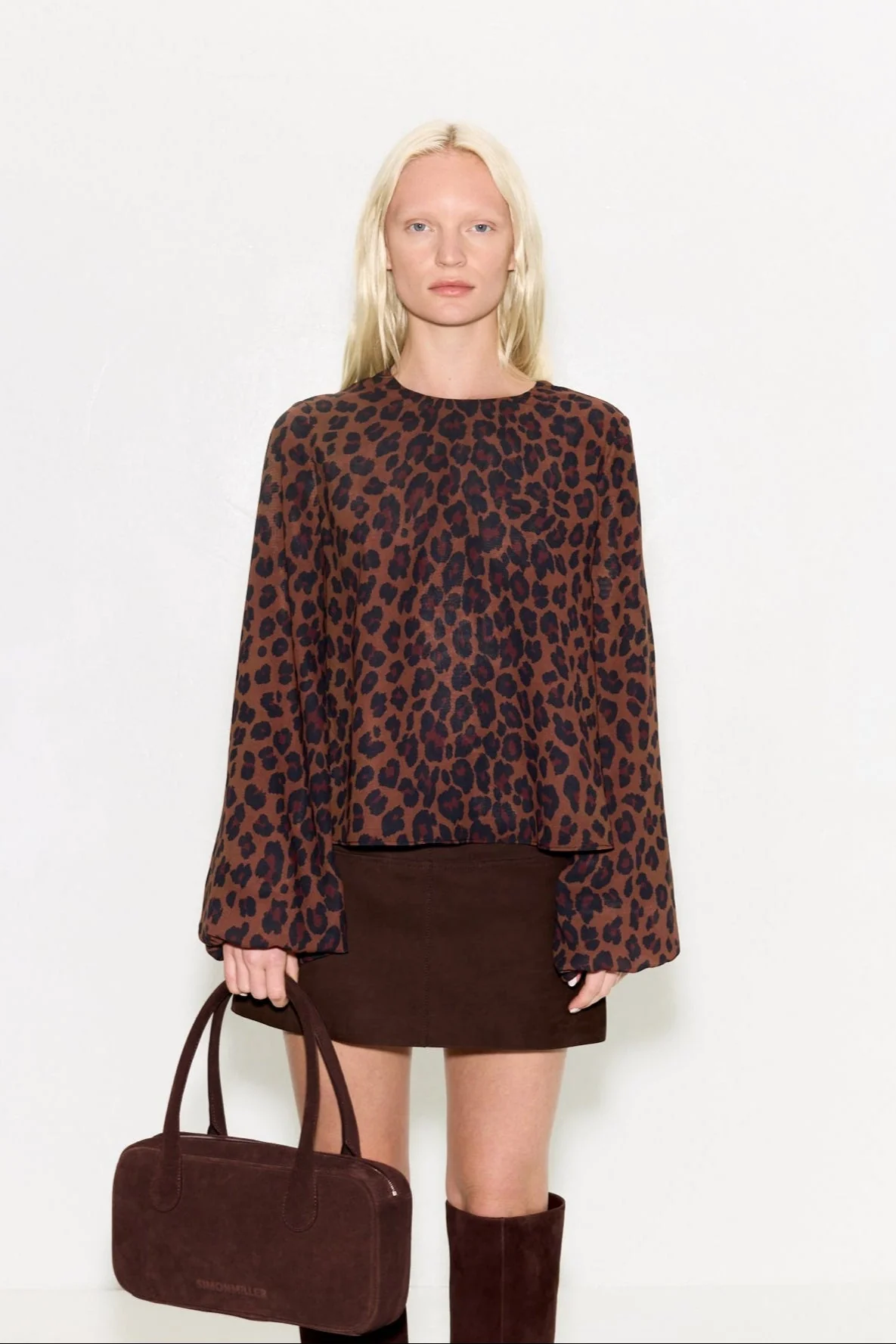 Joplin Chiffon Top In Choco Brown Leopard - Image 3