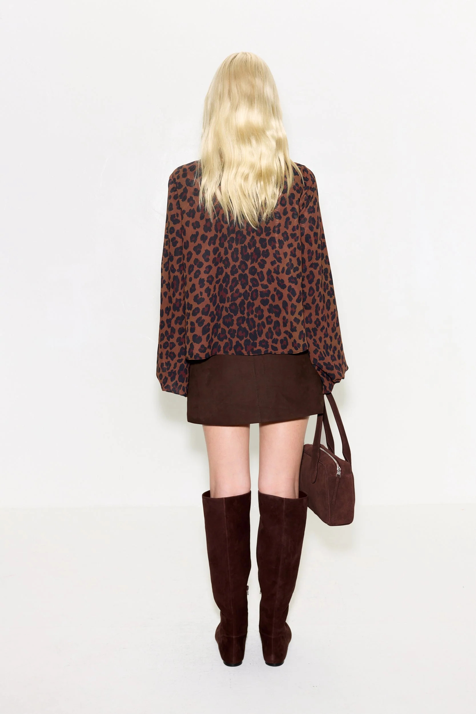 Joplin Chiffon Top In Choco Brown Leopard - Image 4