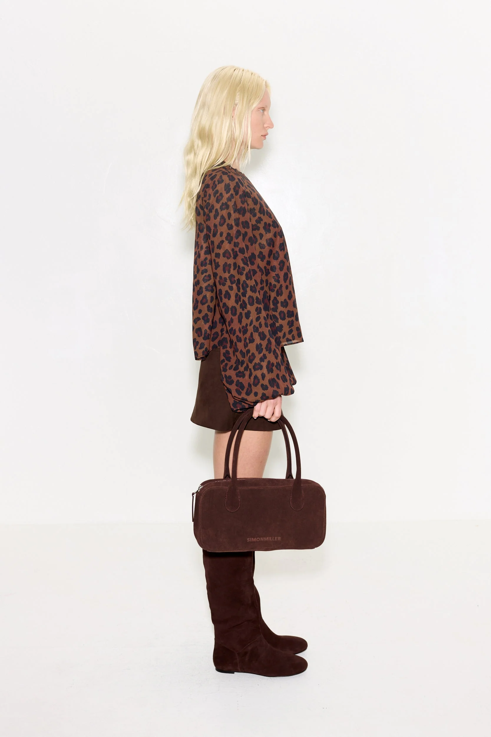 Joplin Chiffon Top In Choco Brown Leopard - Image 5