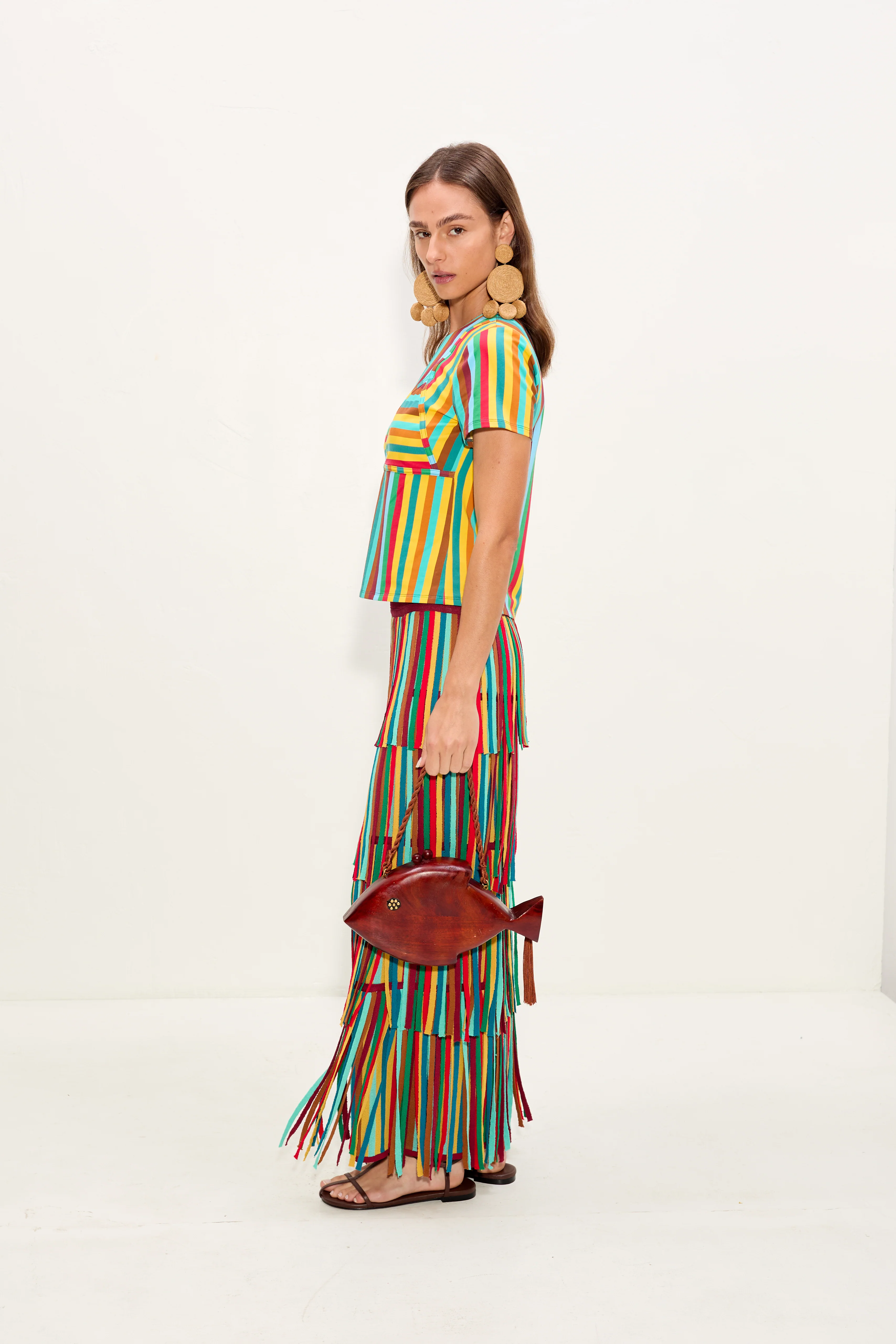 Kini Striped Tee In Vibrant Multi Stripe - Image 6
