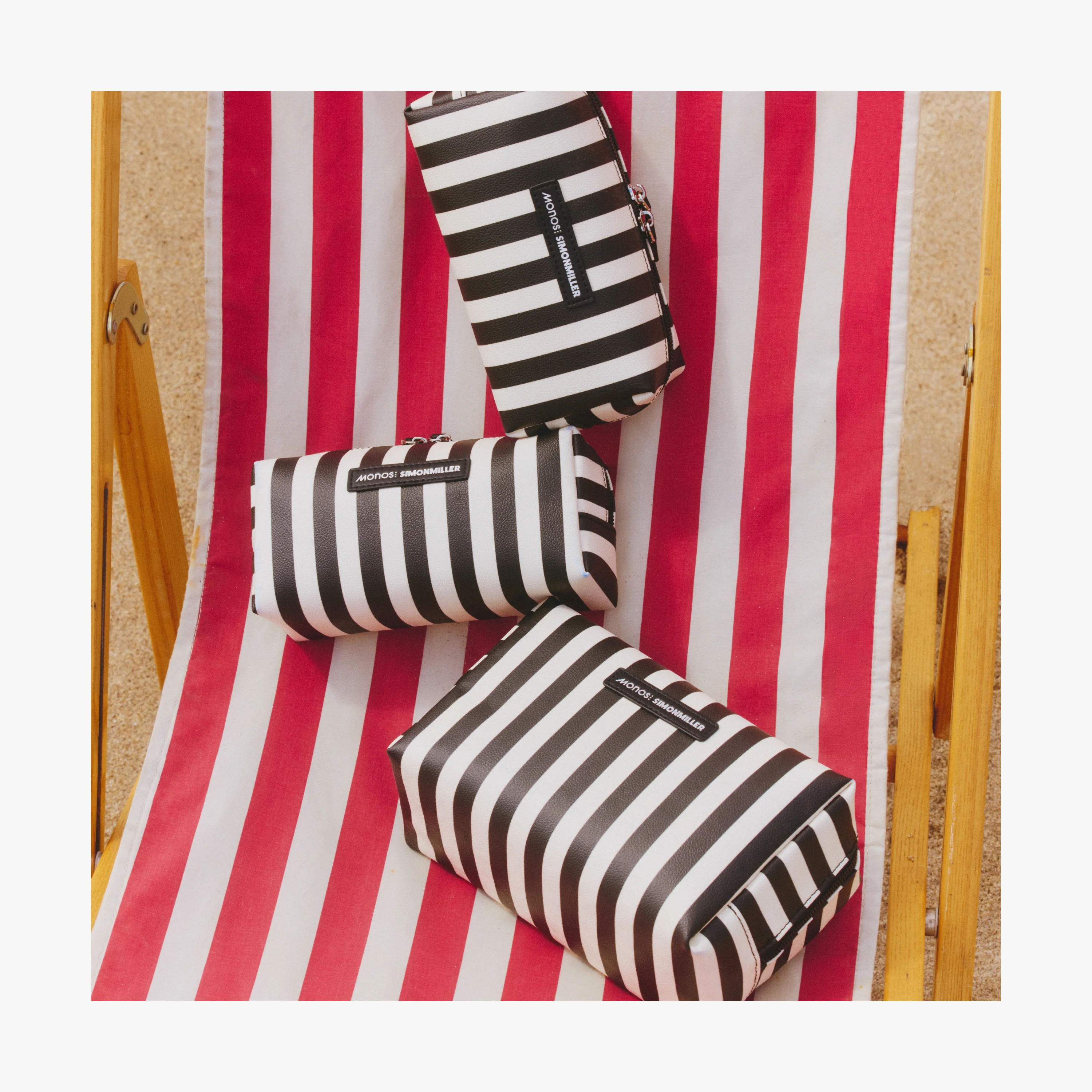 Large Metro Toiletry Case In Black Stripe - Image 8