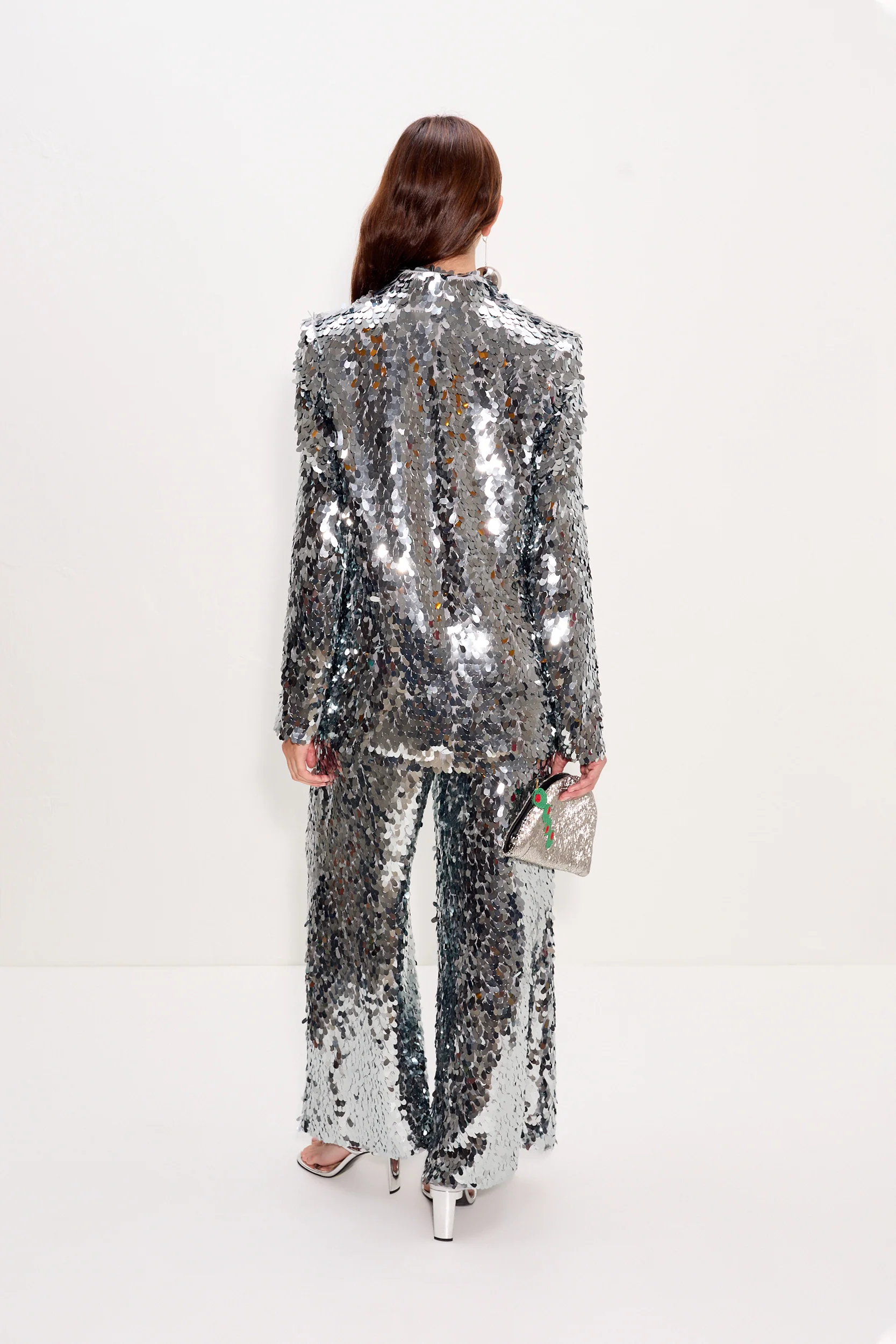 Leon Sequin Blazer In Satellite Silver - Image 6