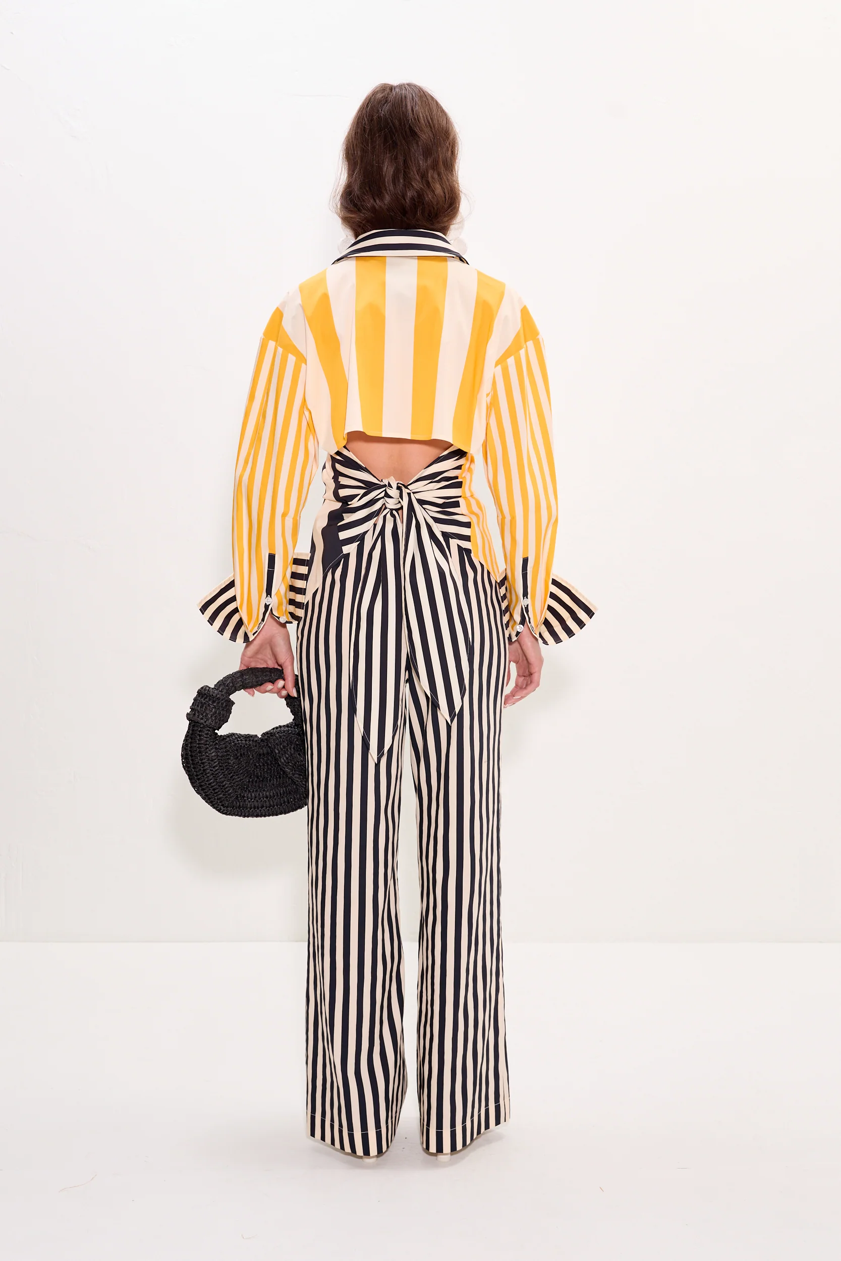 Loch Poplin Button Up in Sungold Stripe Combo - Image 2
