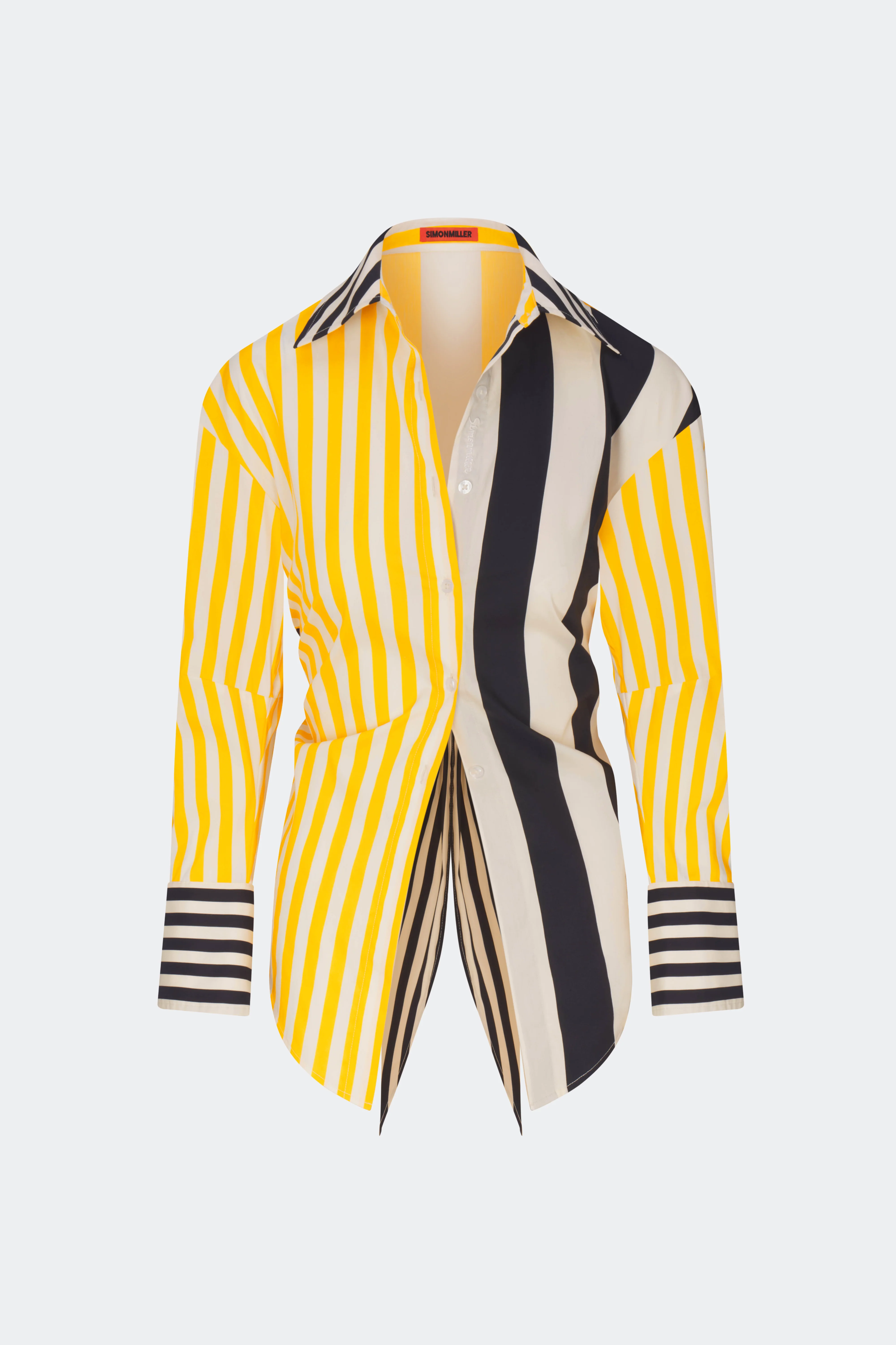 Loch Poplin Button Up in Sungold Stripe Combo - Image 7