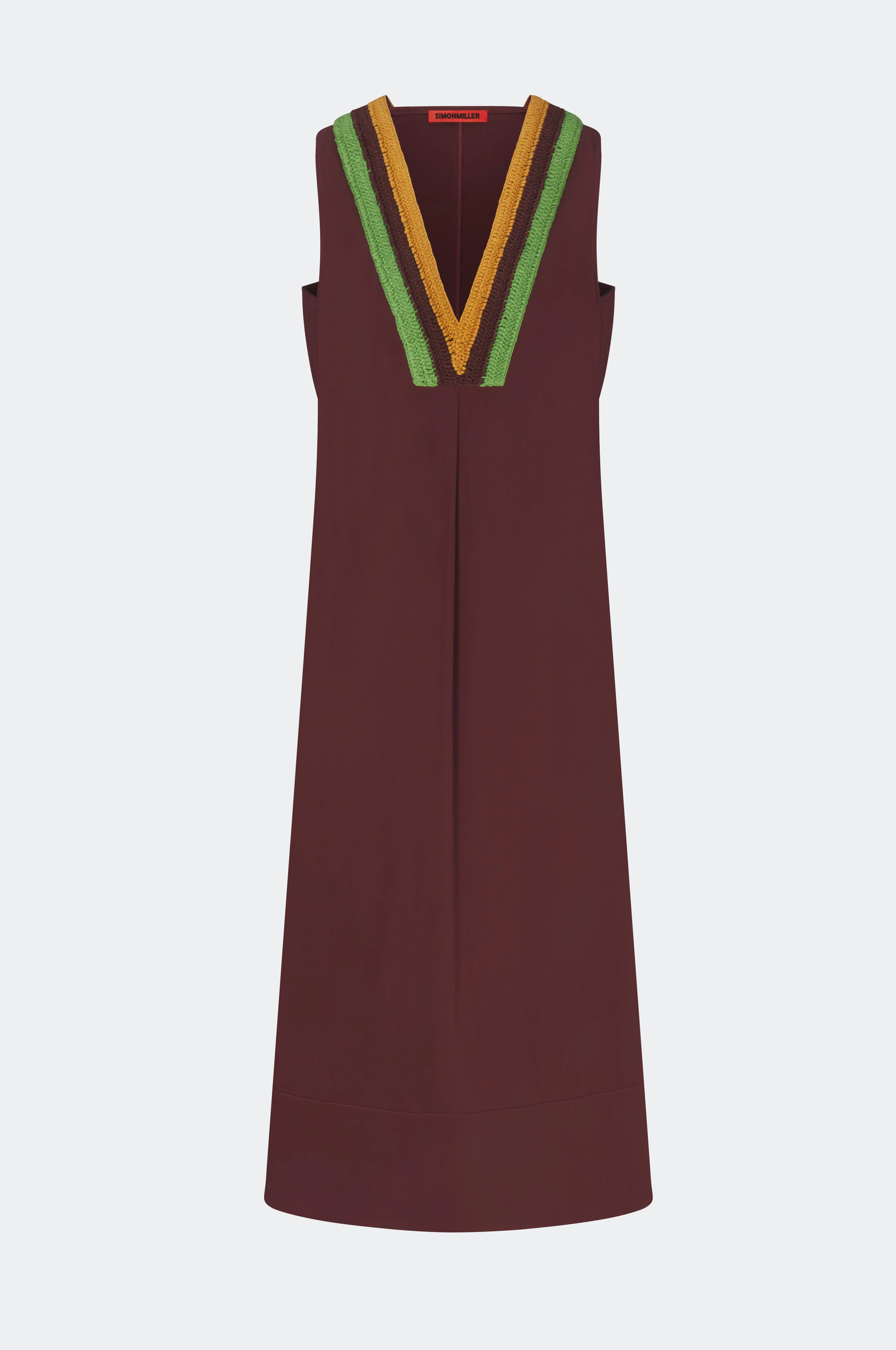 Mar Crochet Poplin Dress in Choco Brown - Image 5
