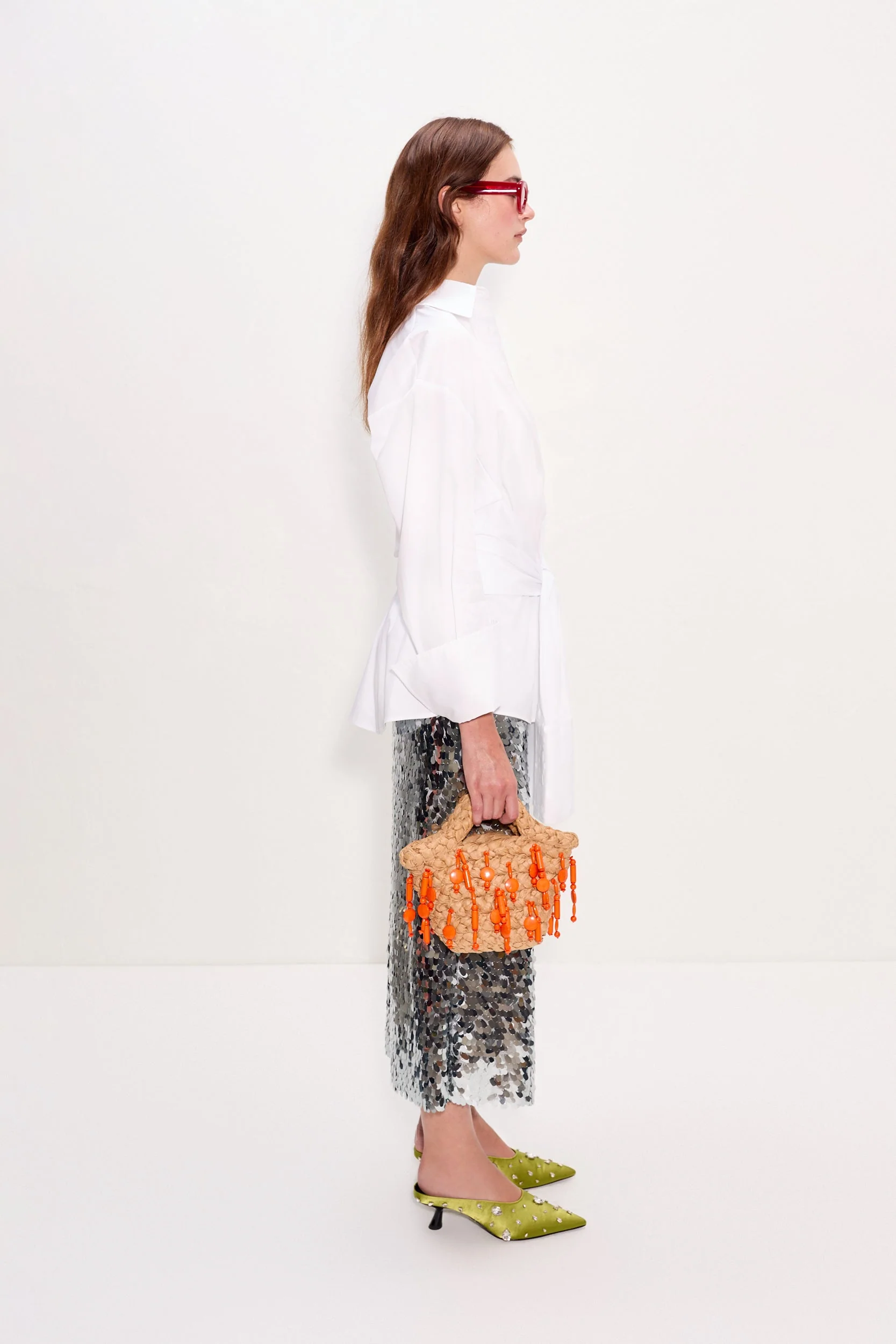 Mia Sequin Skirt In Satelitte Silver - Image 3
