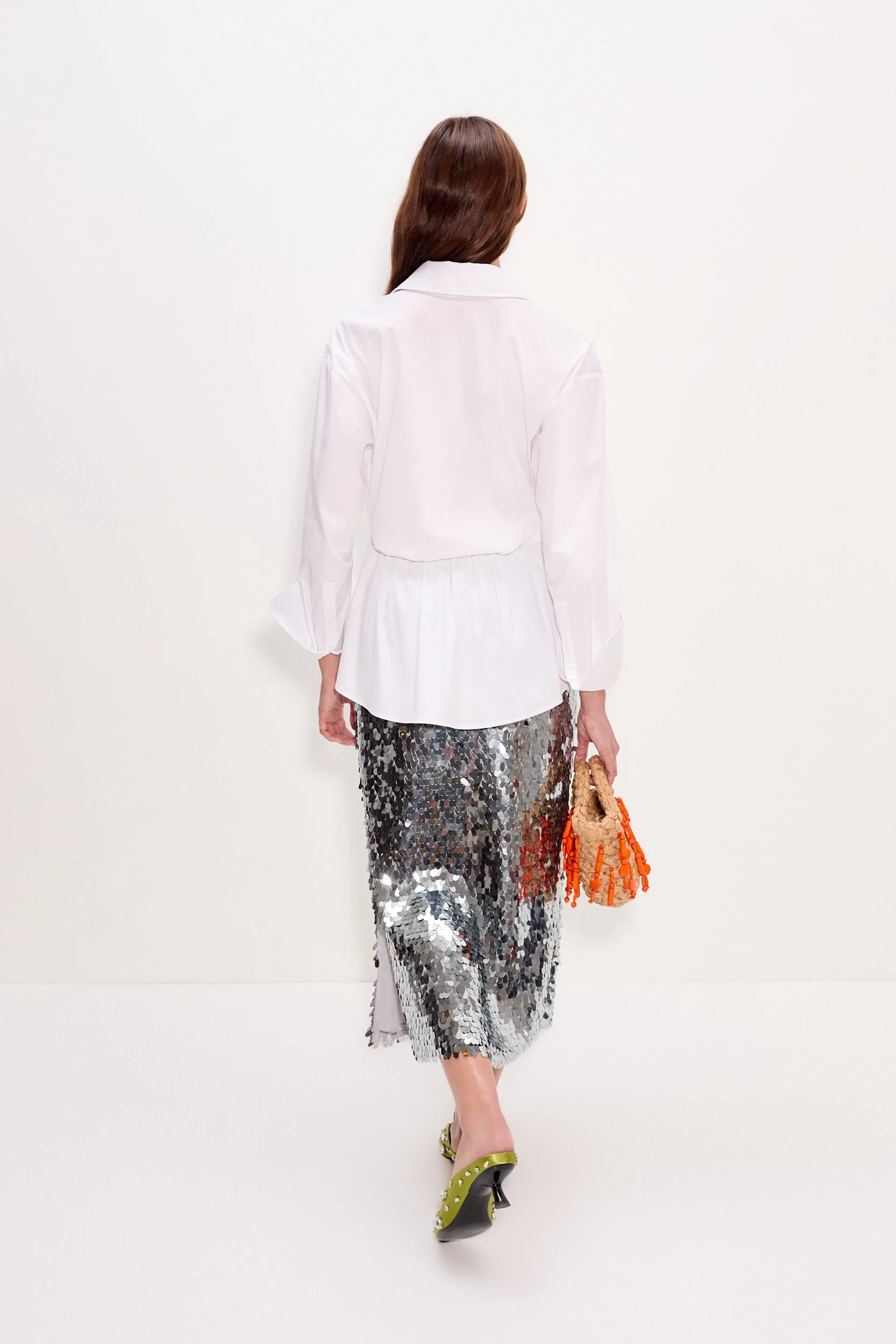Mia Sequin Skirt In Satelitte Silver - Image 4