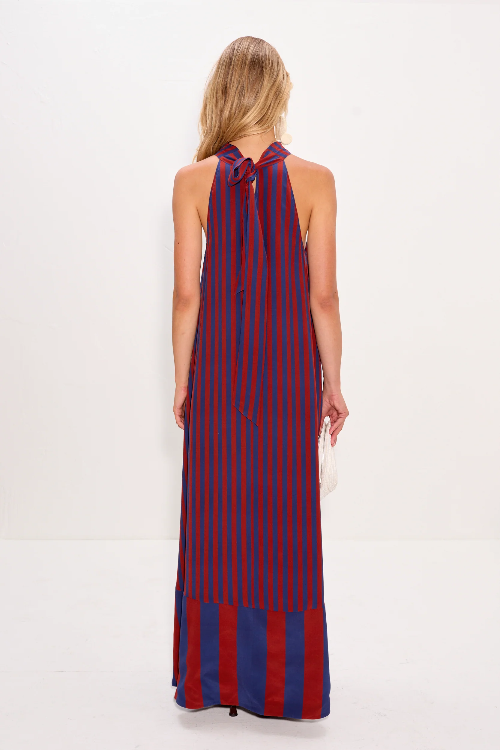 Mona Crepe Dress In Navy/Henna - Image 6