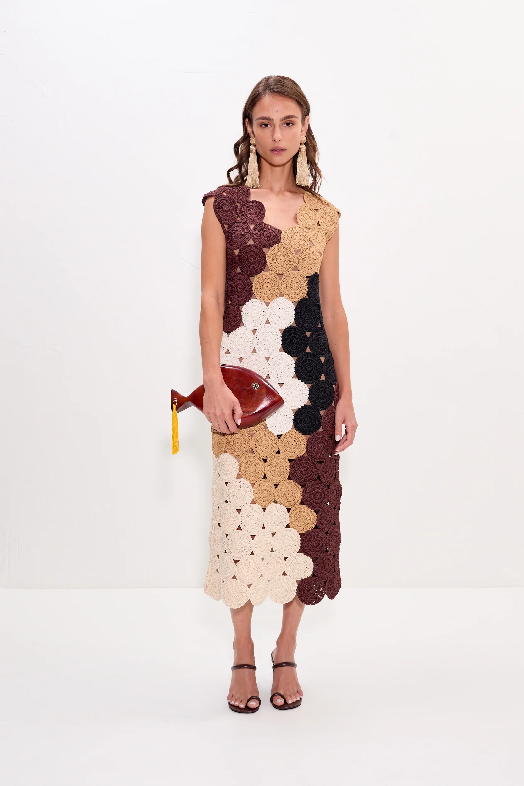 Muro Crochet Dress in Earth Tone Combo - Image 3