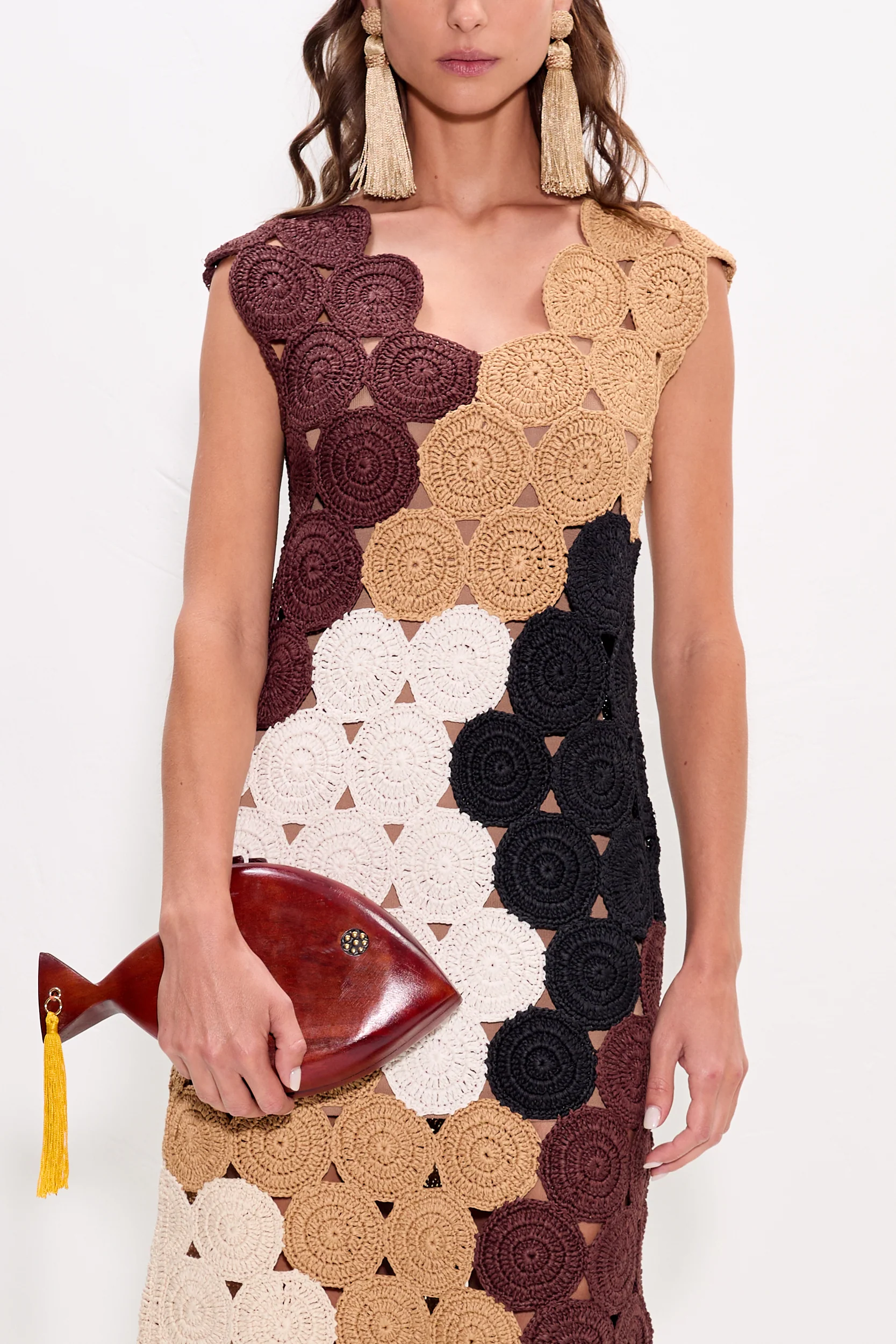 Muro Crochet Dress in Earth Tone Combo - Image 4