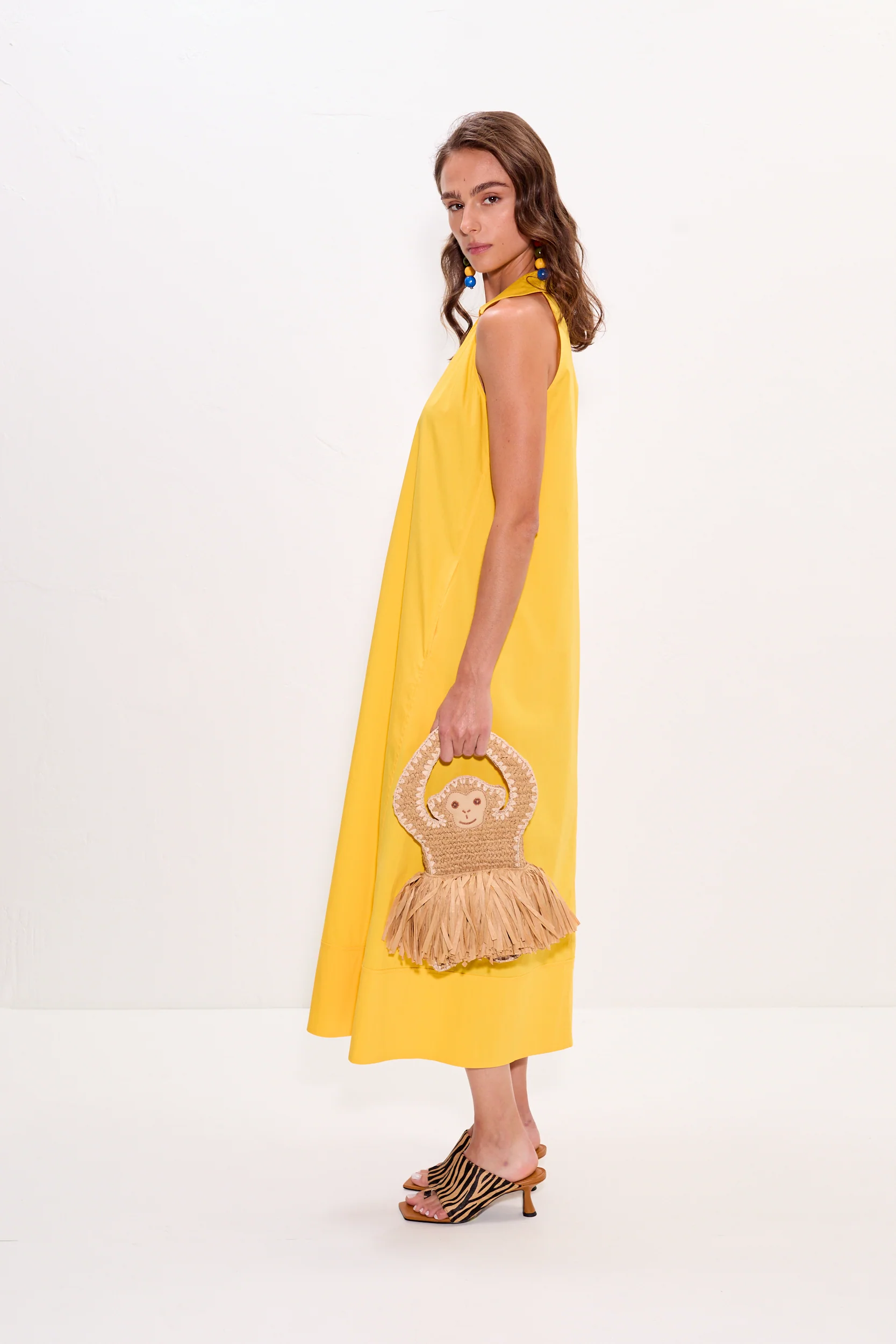 Nava Poplin Midi Dress in Sungold - Image 2