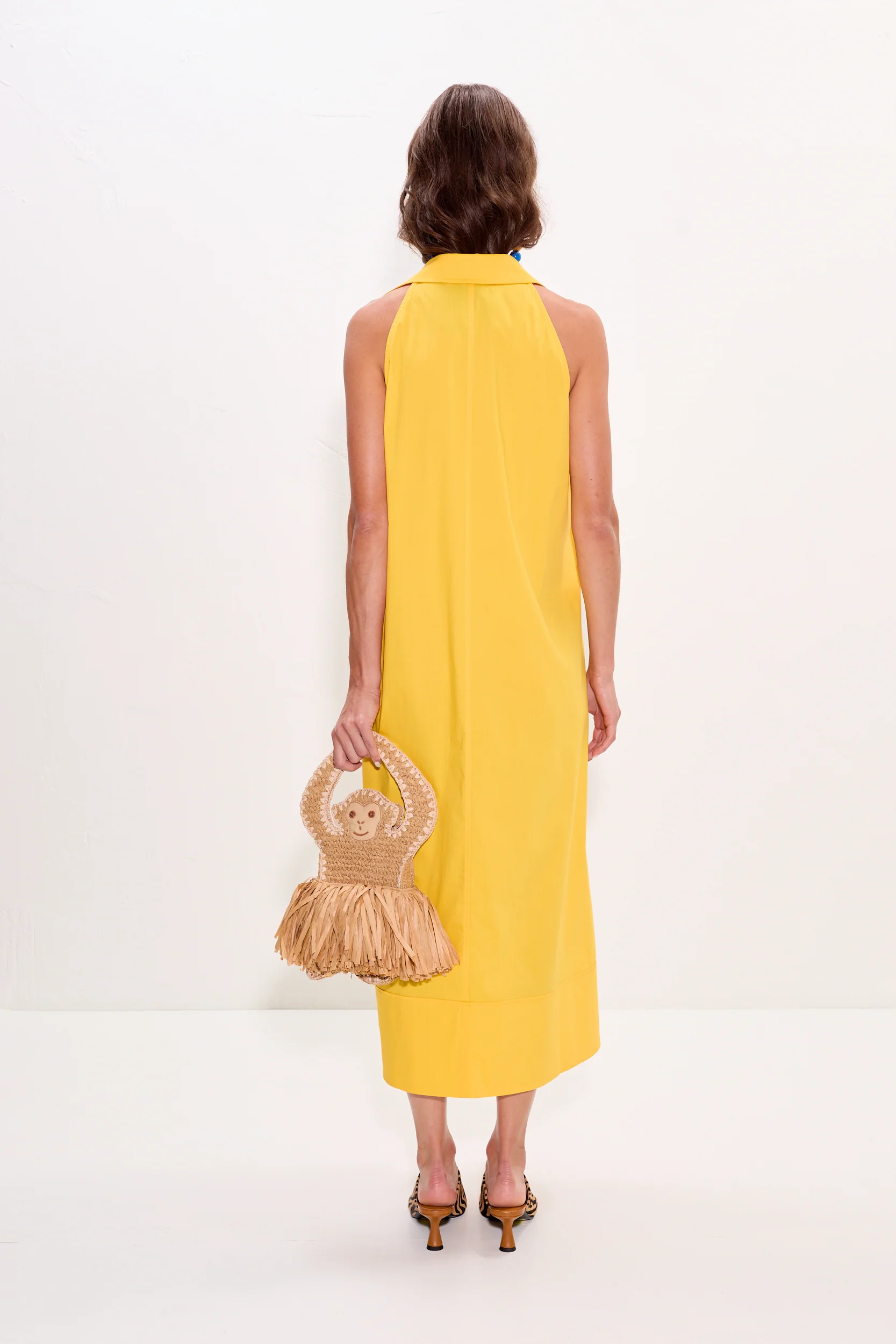 Nava Poplin Midi Dress in Sungold - Image 3