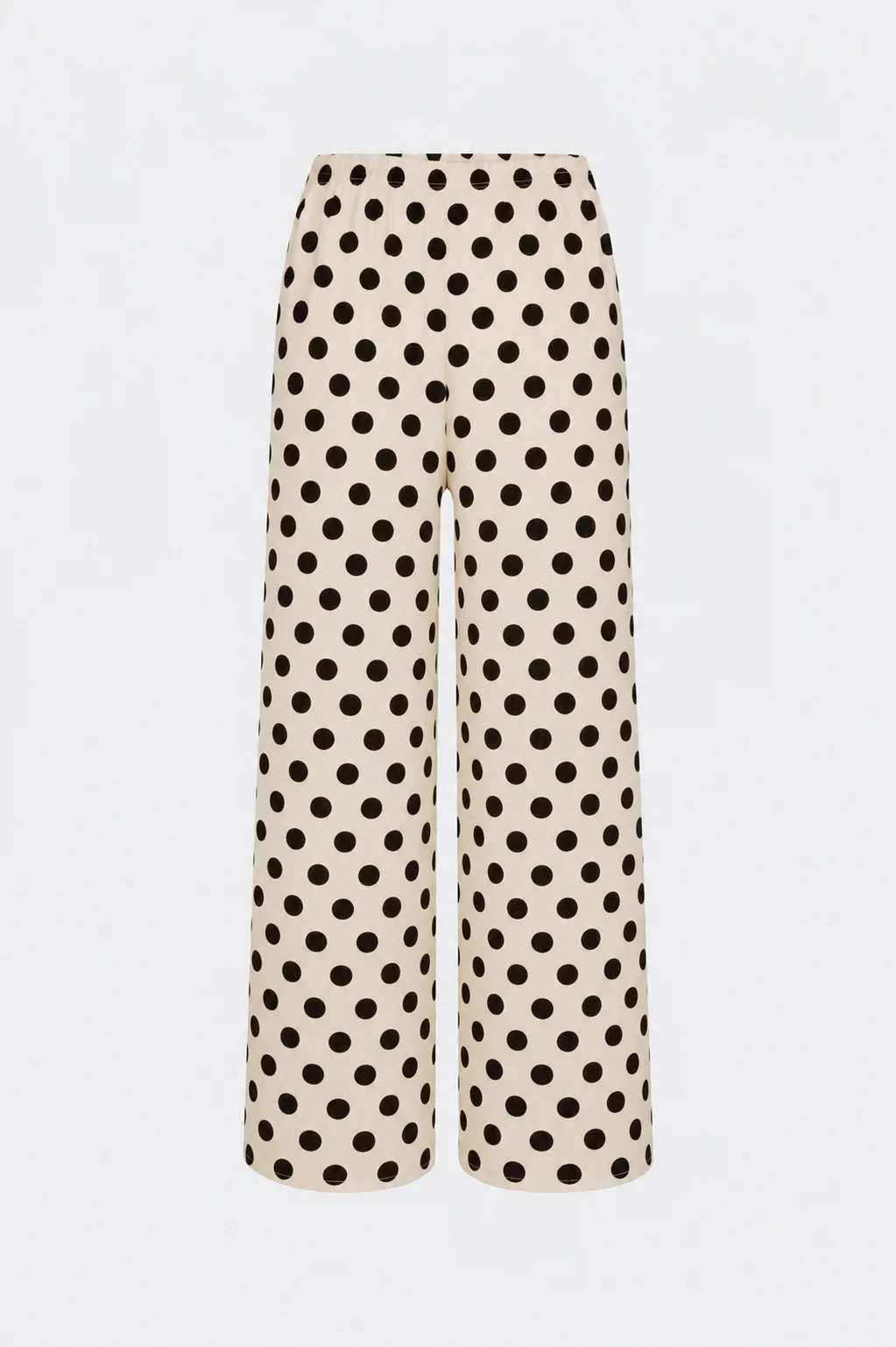 Nella Crepe Wide Leg Pant In Macadamia/Black Polka Dot - Image 2