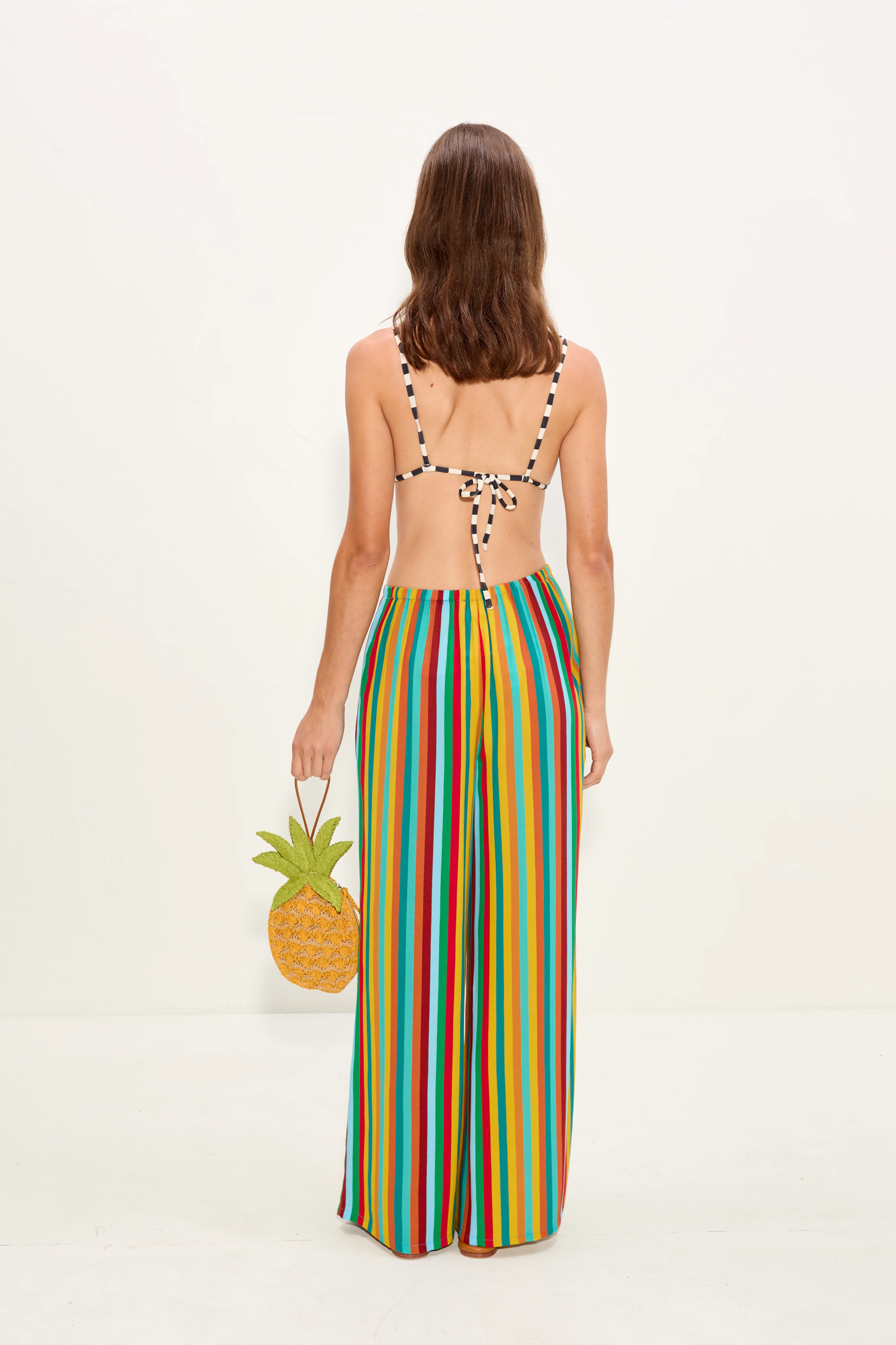 Nella Crepe Wide Leg Pant In Vibrant Multi Stripe - Image 5