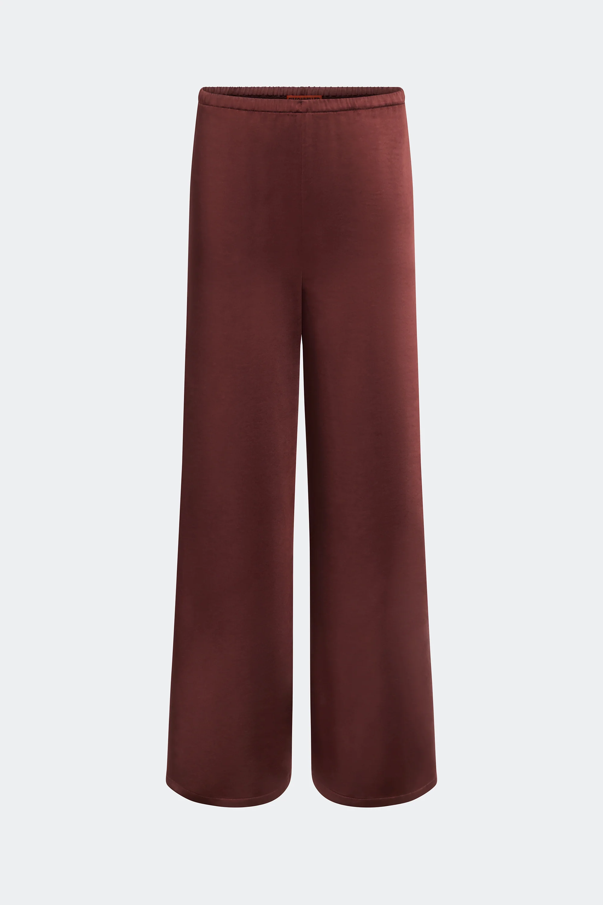 Nella Satin Wide Leg Pant In Choco Brown