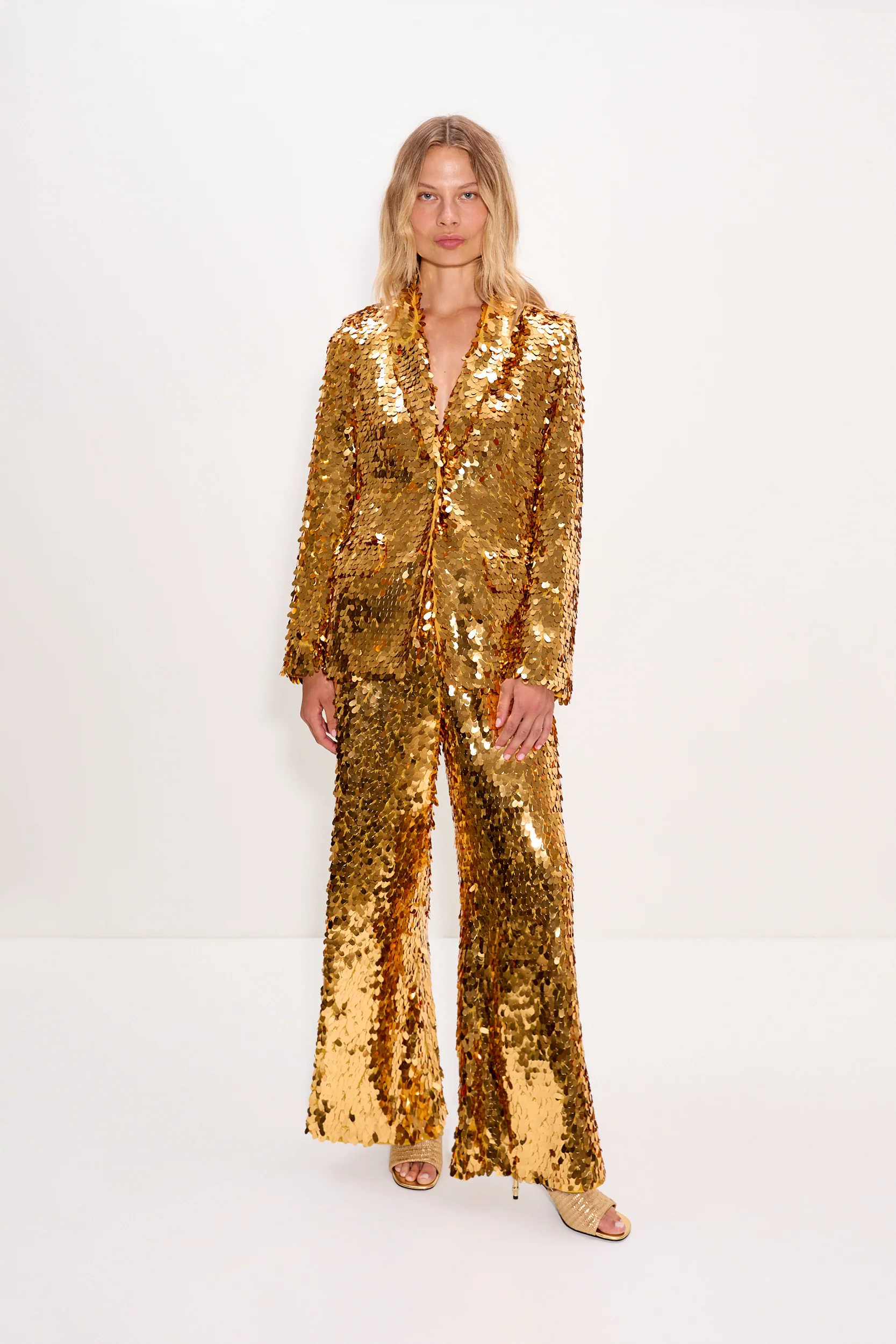 Nella Sequin Wide Leg Pant In Star Gold - Image 2