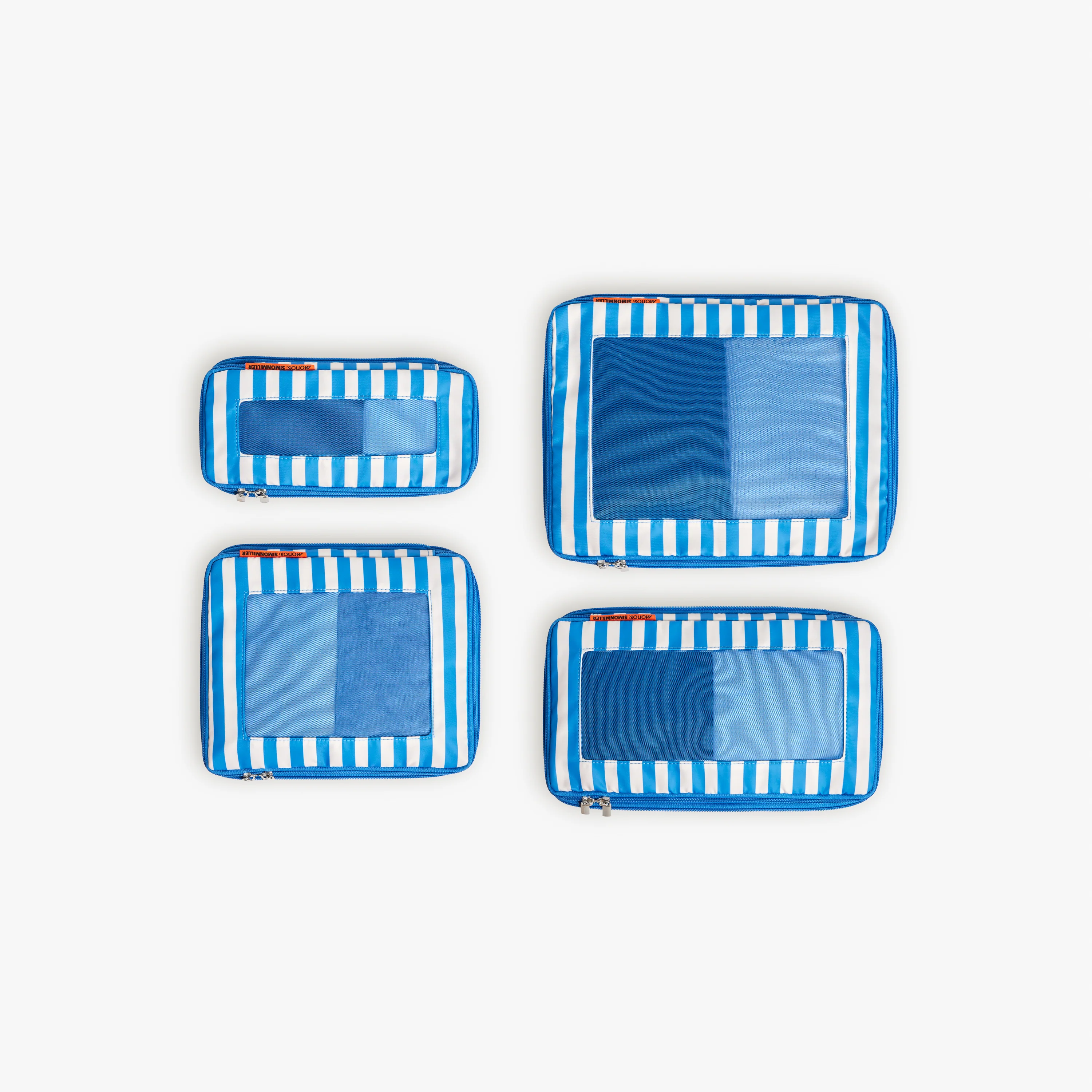 Packing Cubes Set of 4 In Coastal Blue Stripe